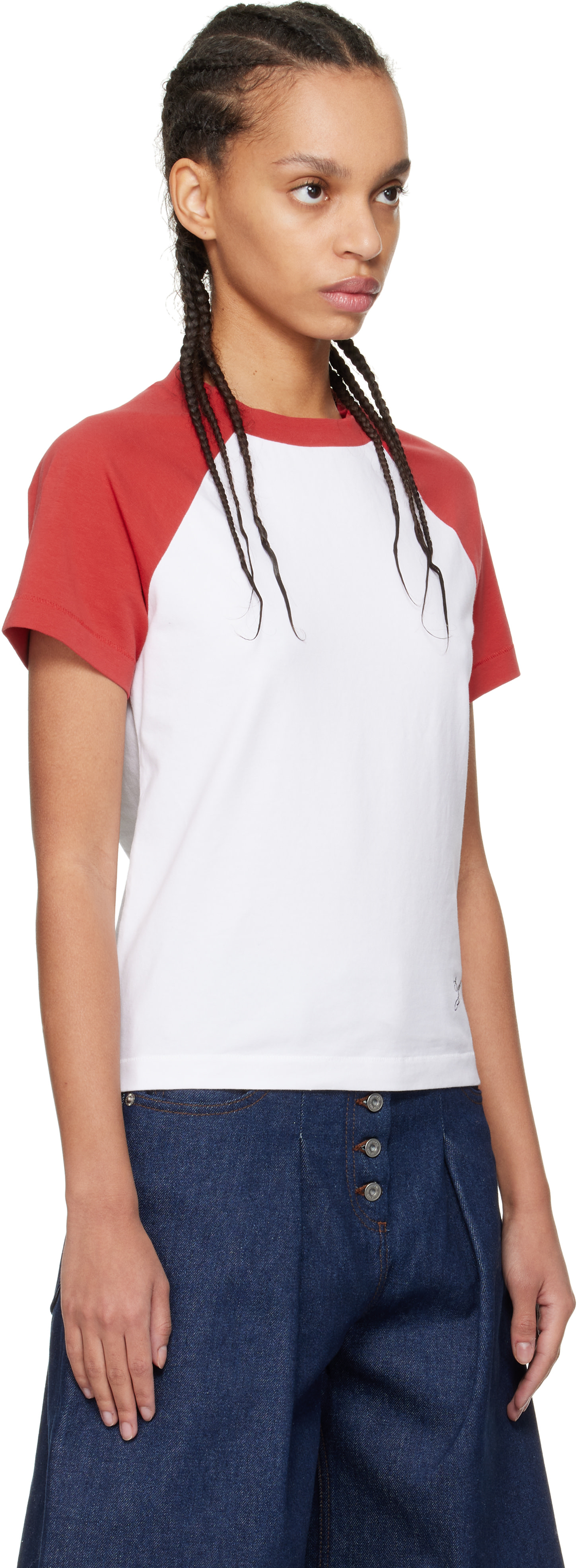 JACQUEMUS - Micro t-shirt de baseball rouge