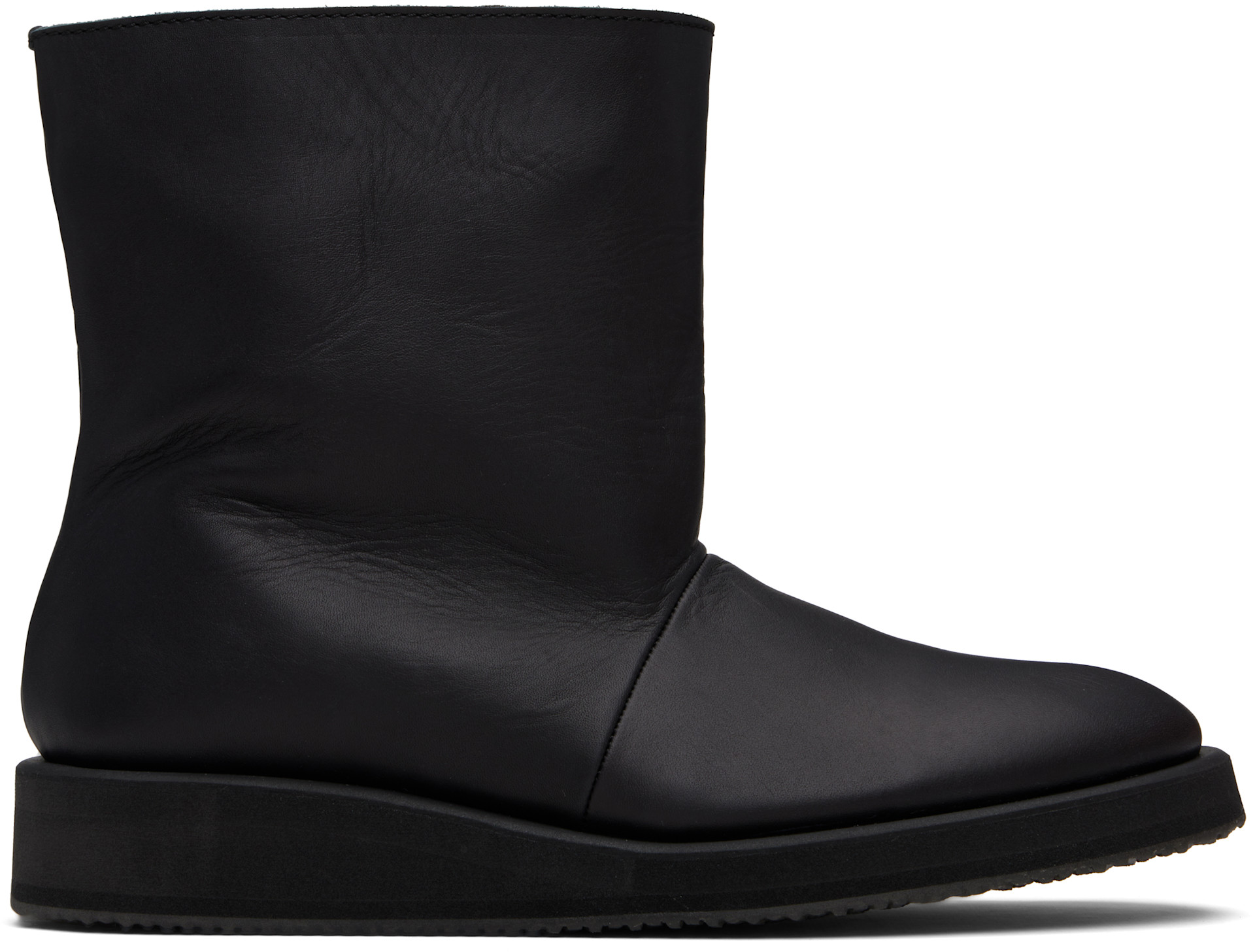 YOHJI YAMAMOTO: Black Soft Matt BK High-Top Boots | SSENSE