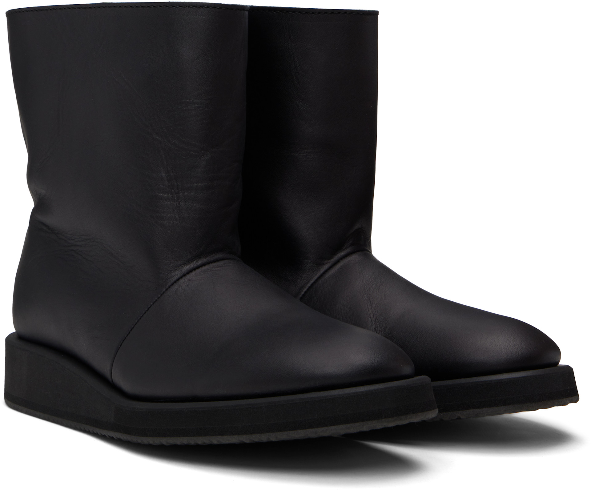 YOHJI YAMAMOTO: Black Soft Matt BK High-Top Boots | SSENSE