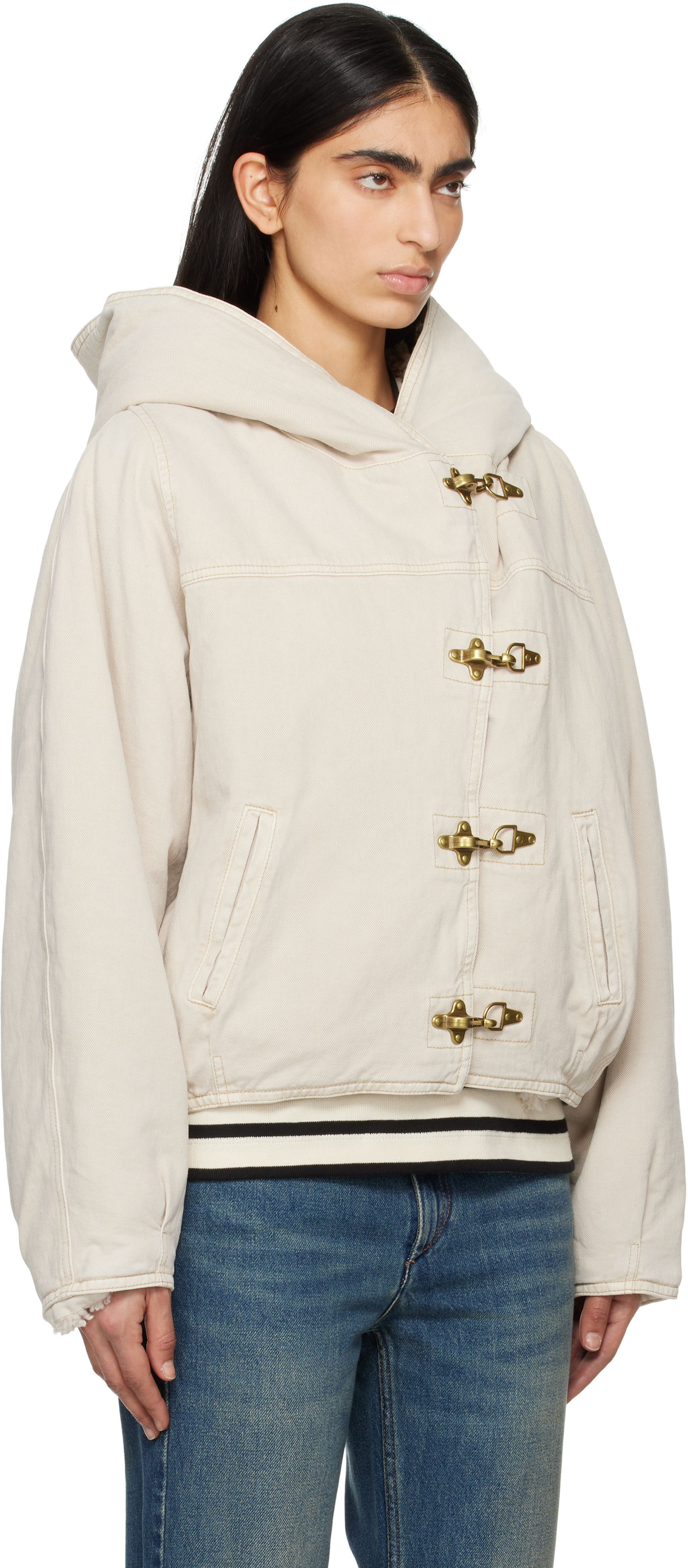 Isabel Marant: Beige Biane Denim Jacket | SSENSE