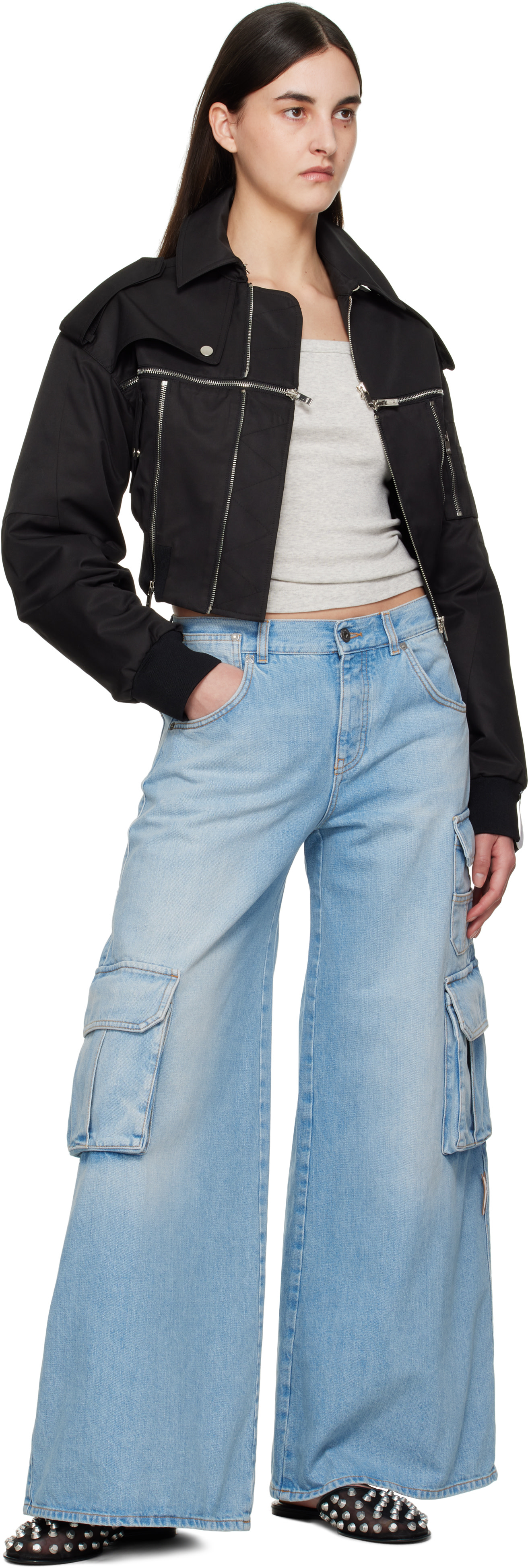Off-White - Jean ample bleu en denim