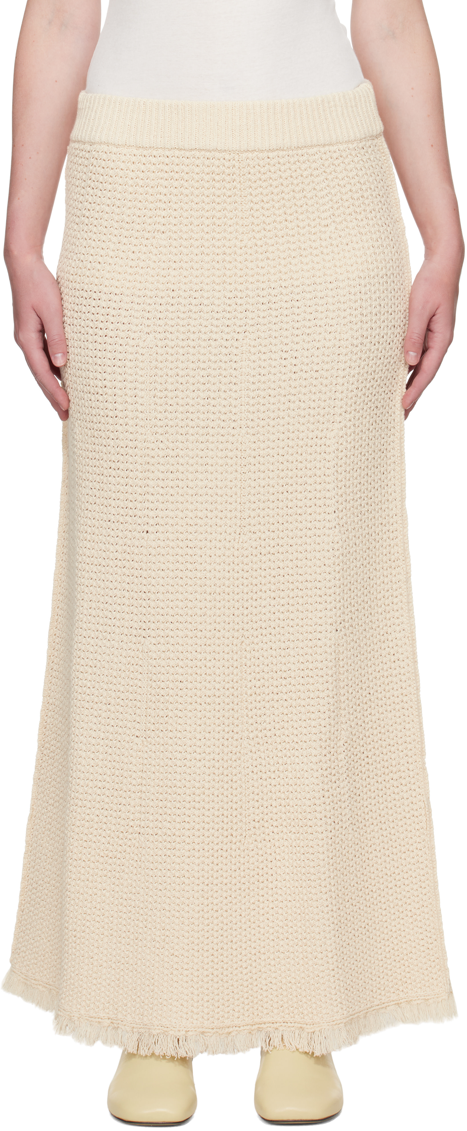 Studio Nicholson - Jupe midi Rye blanc cassé