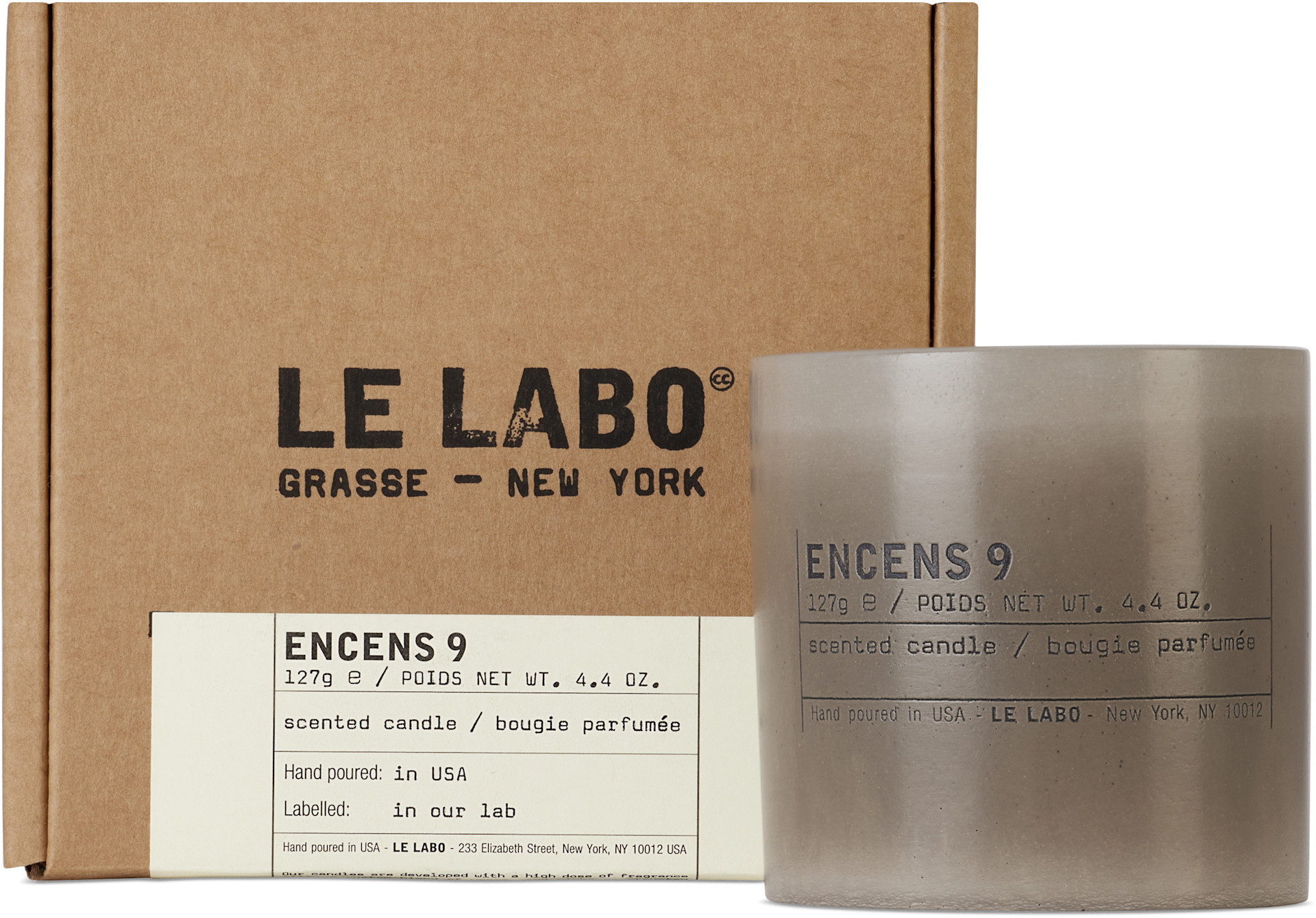 LE LABO ENCENS 9 コンクリートキャンドル Le Labo: Encens 9 Medium Concrete Candle, 127 g | SSENSE