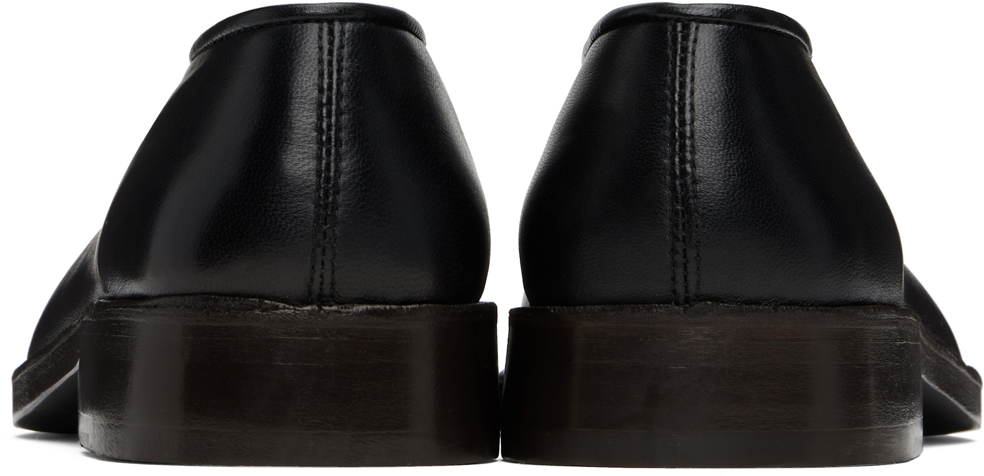 靴 LEMAIRE FLAT PIPED SLIPPER 42 LEMAIRE: Black Flat Piped Slippers | SSENSE Canada