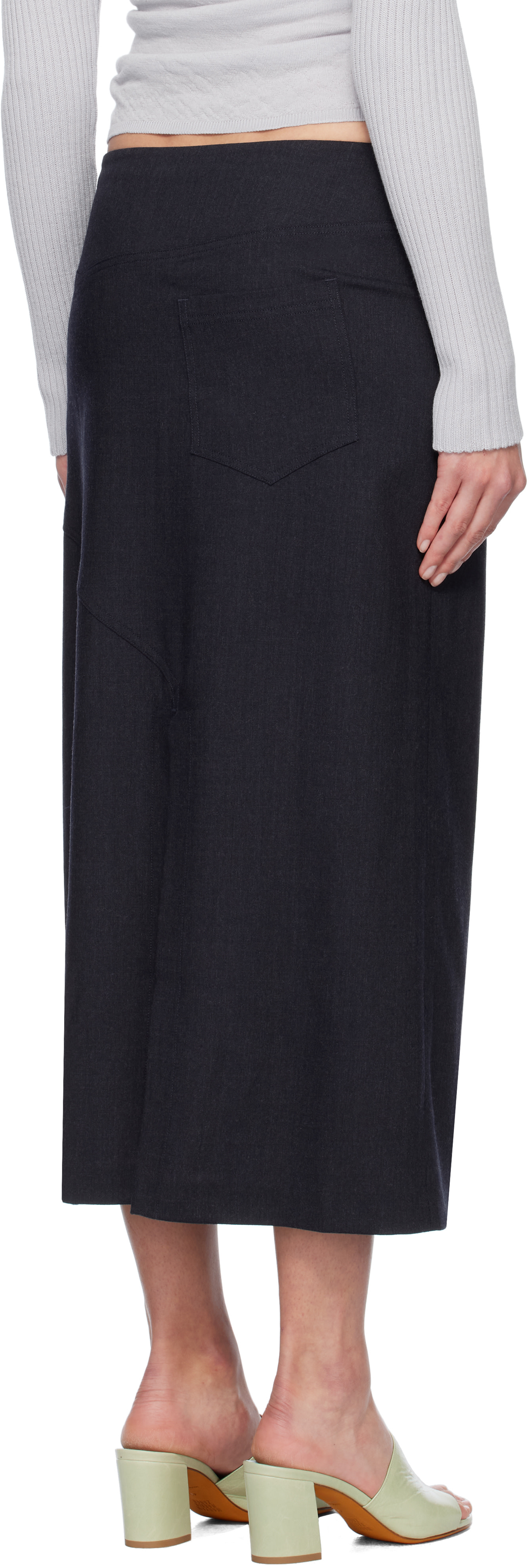Paloma Wool: Navy Olya Maxi Skirt | SSENSE