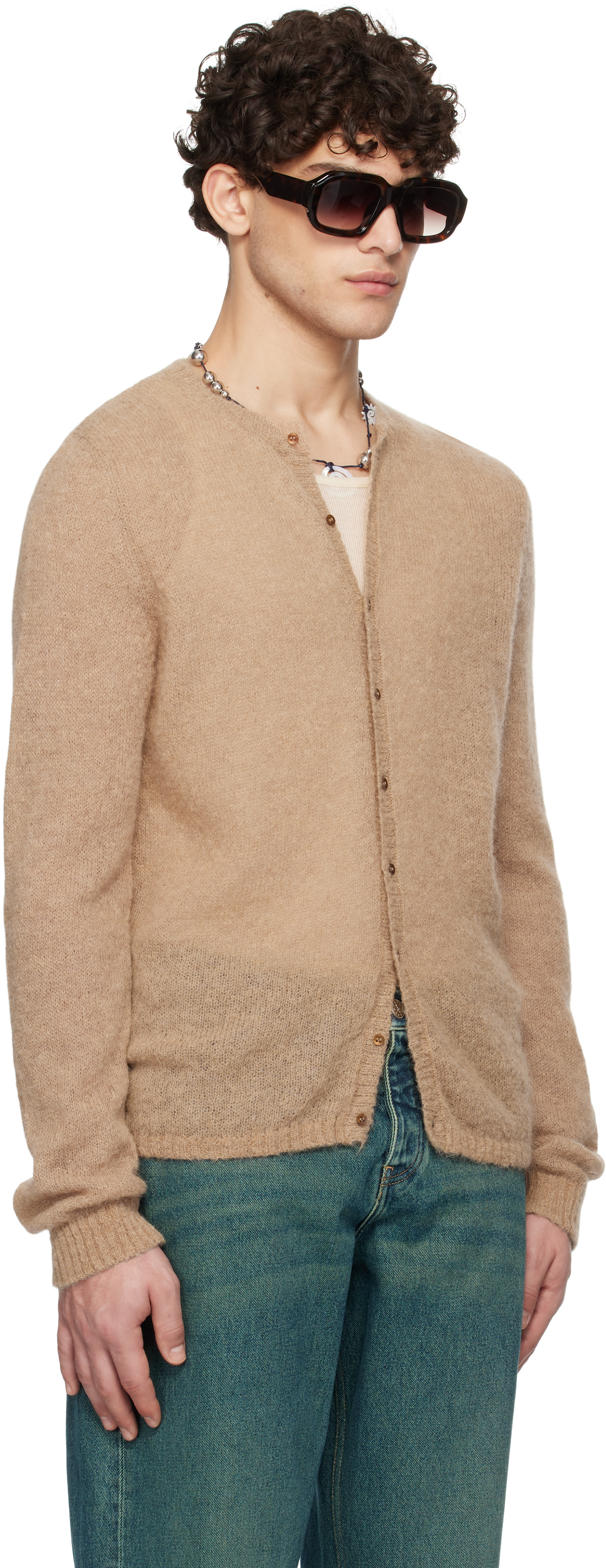 Paloma Wool: Tan Button Alone Cardigan | SSENSE Denmark