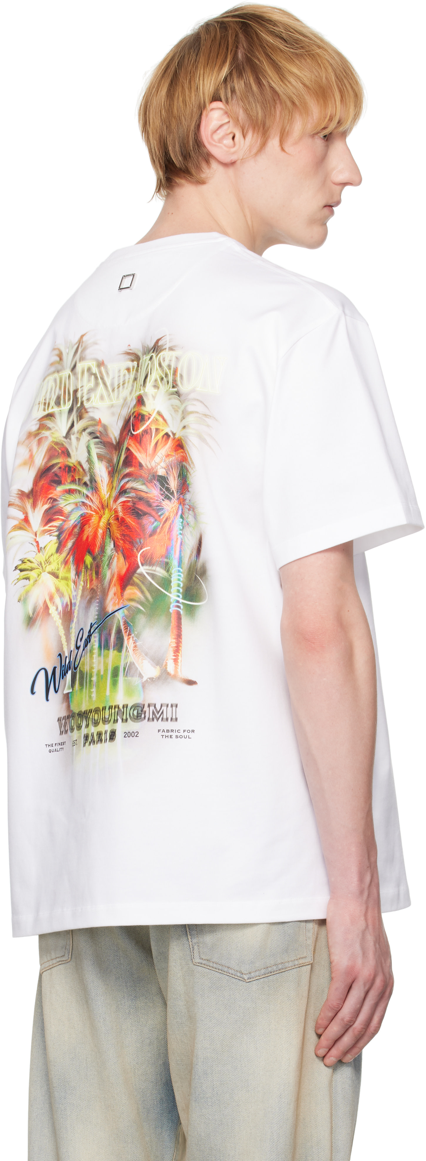 WOOYOUNGMI: White Palm Tree Graphic T-shirt | SSENSE