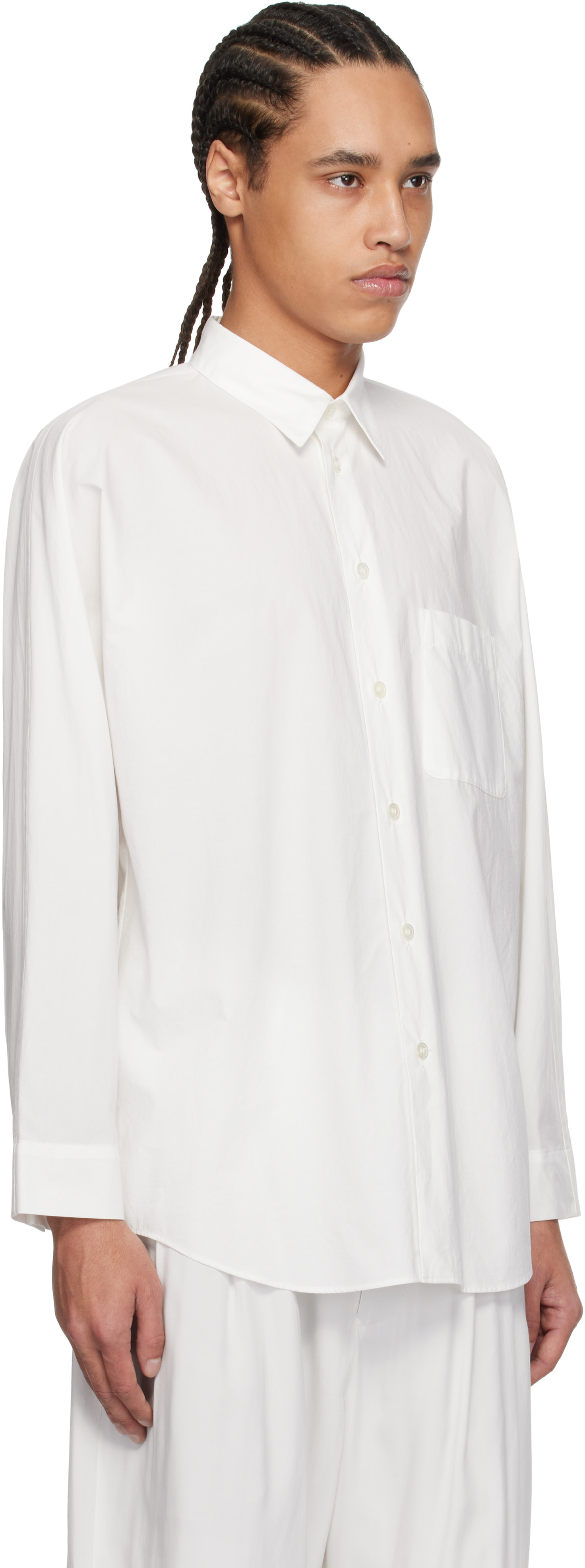 HOMME PLISSÉ ISSEY MIYAKE: White Streamline Shirt | SSENSE Canada