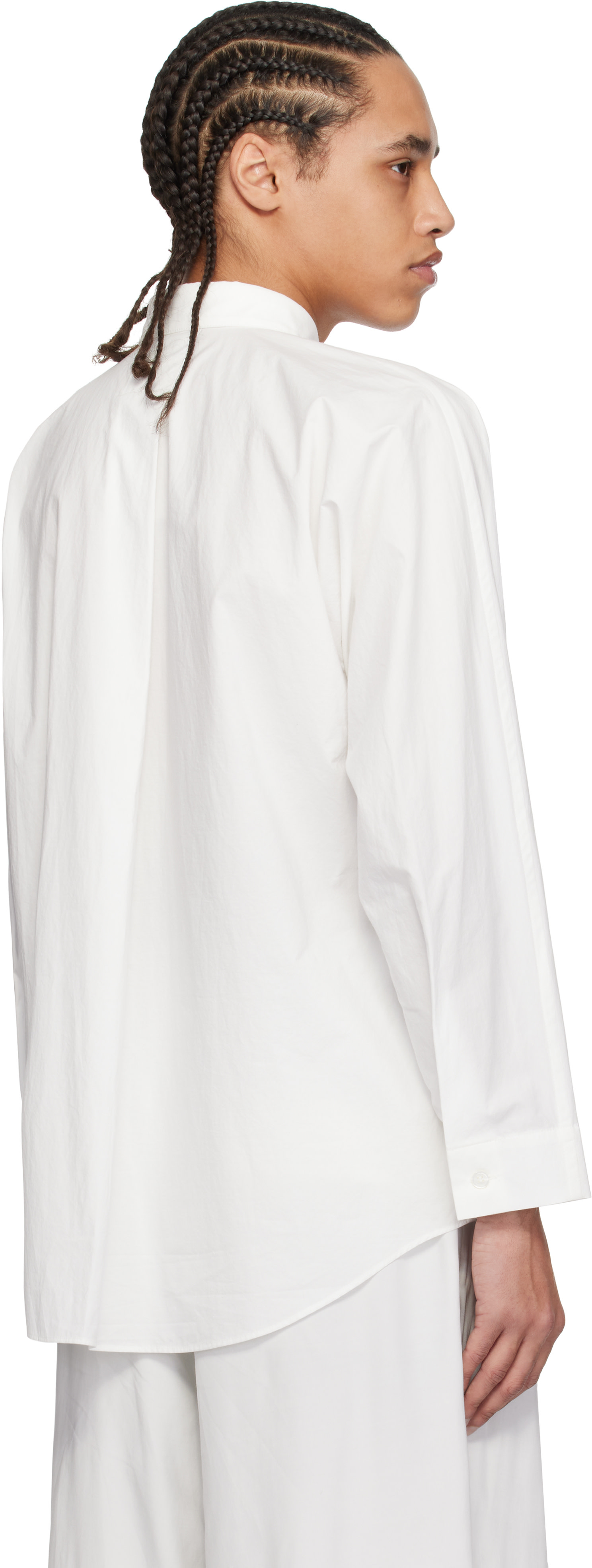HOMME PLISSÉ ISSEY MIYAKE: White Streamline Shirt | SSENSE