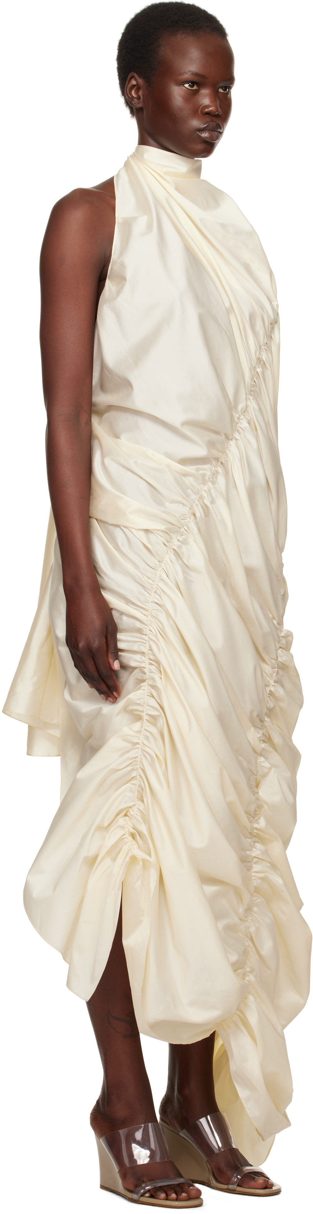 GIA STUDIOS - Robe longue Renee blanc cassé