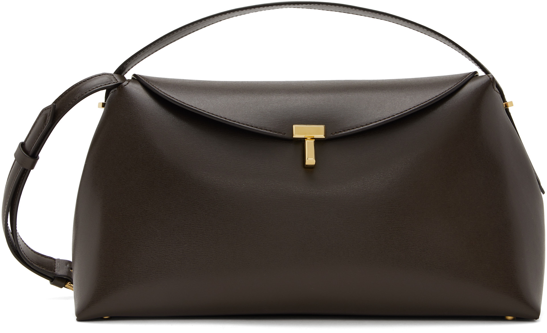 バッグ TOTEME T-Lock top handle Brown TOTEME: Brown T-Lock Top Handle Bag | SSENSE Canada