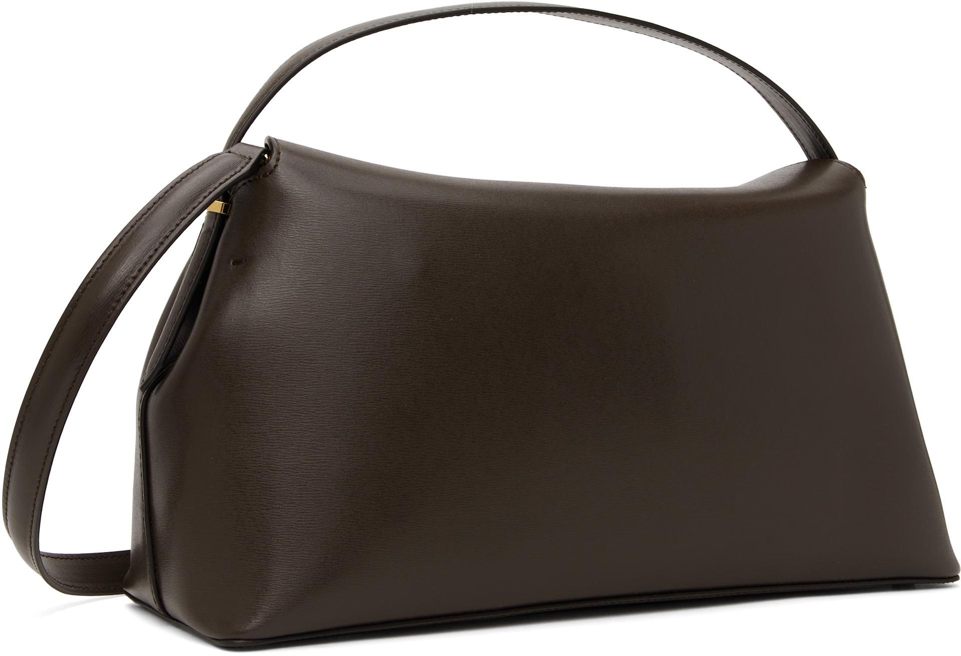TOTEME: Brown T-Lock Top Handle Bag | SSENSE Canada