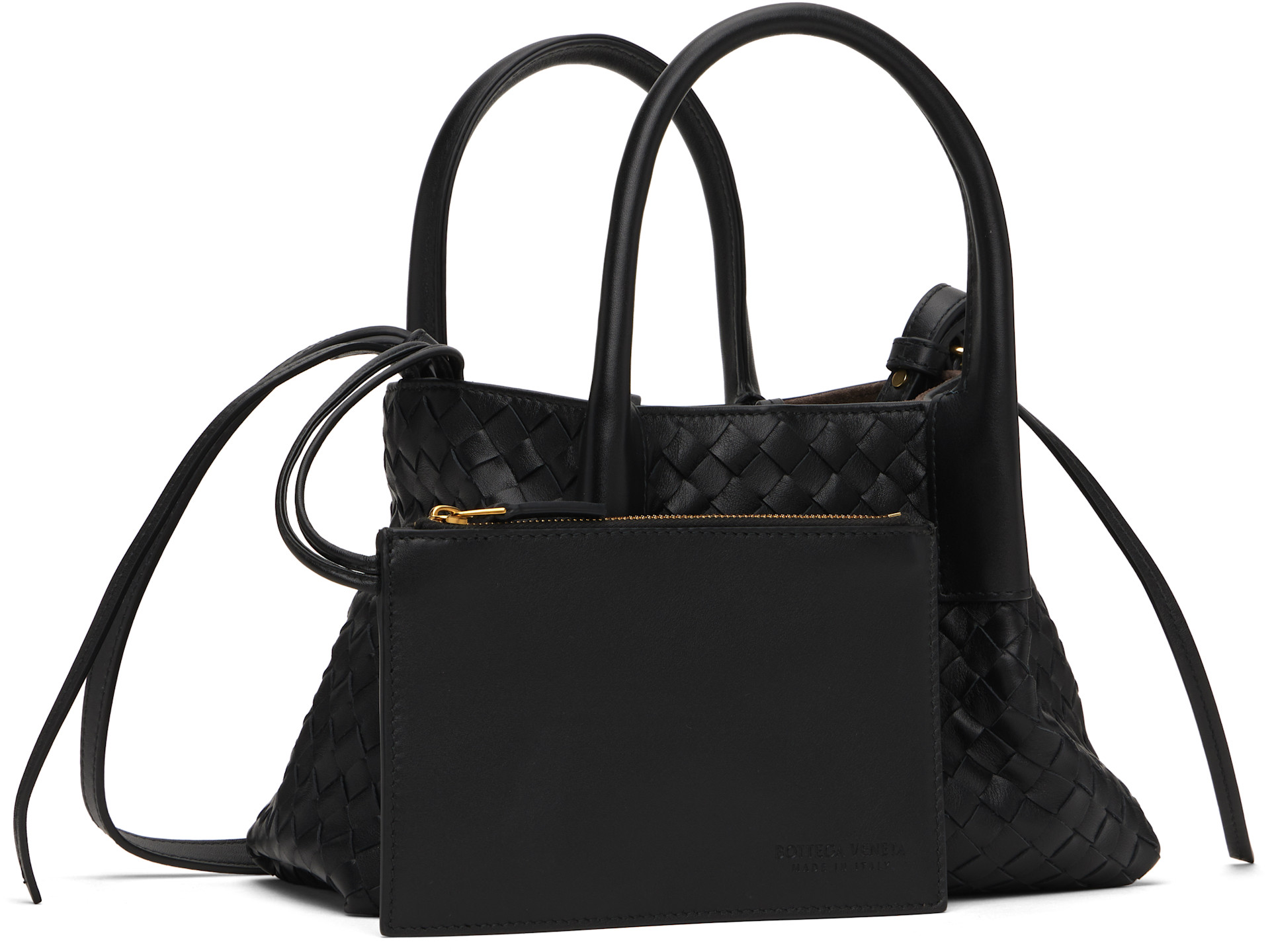 Bottega Veneta: Black Small Pinacoteca Bag | SSENSE