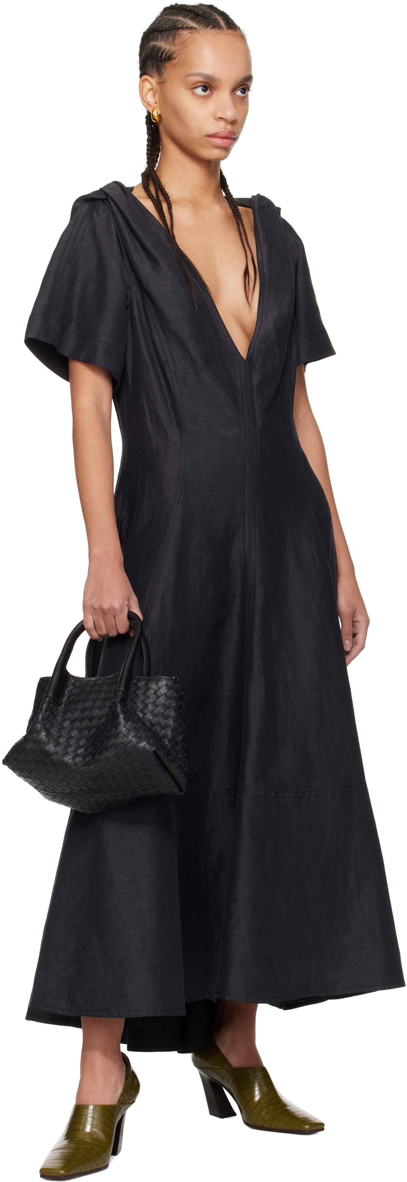 Bottega Veneta: Black Small Pinacoteca Bag | SSENSE