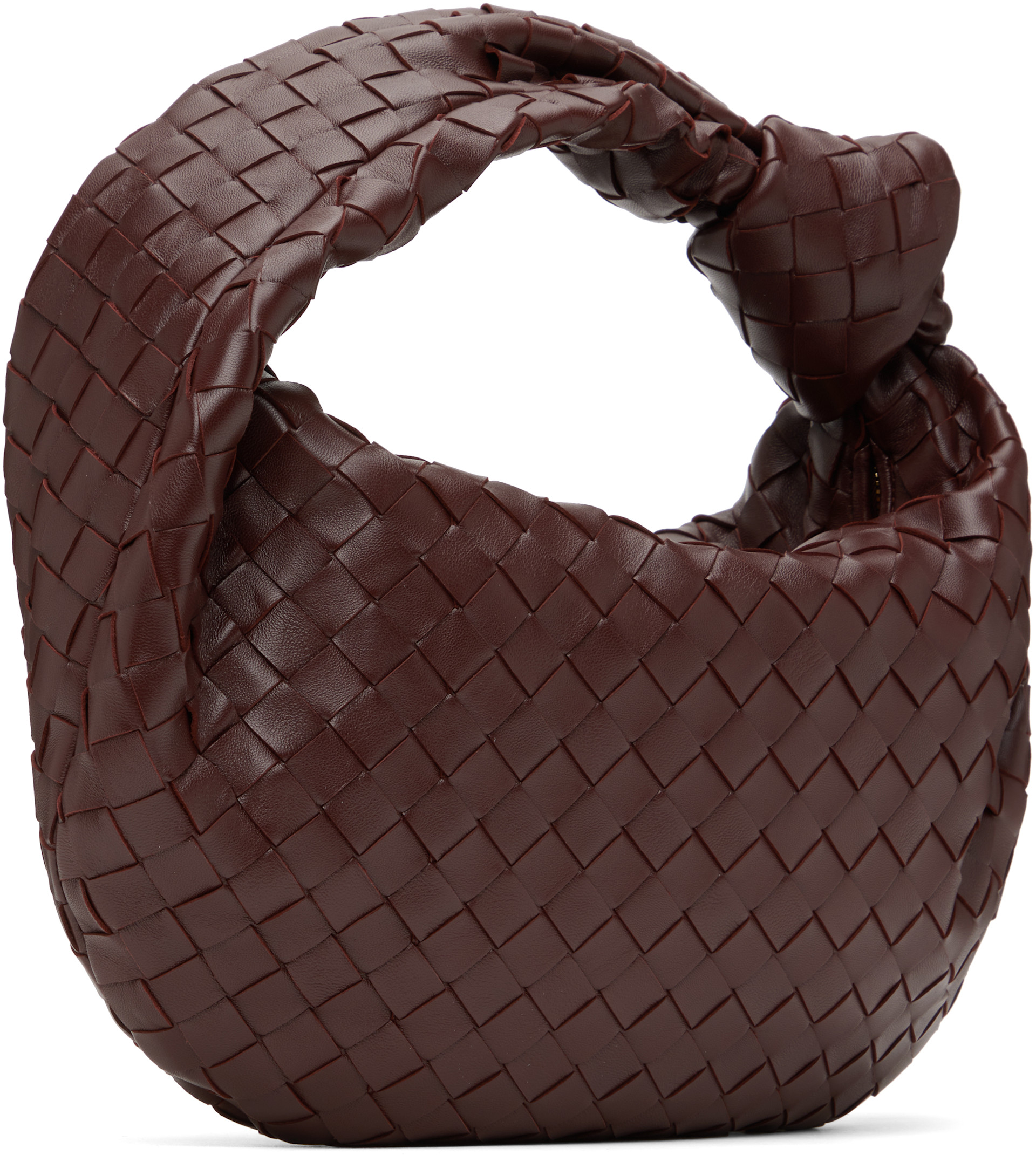 Bottega Veneta: バーガンディ スモール Jodie バッグ | SSENSE 日本