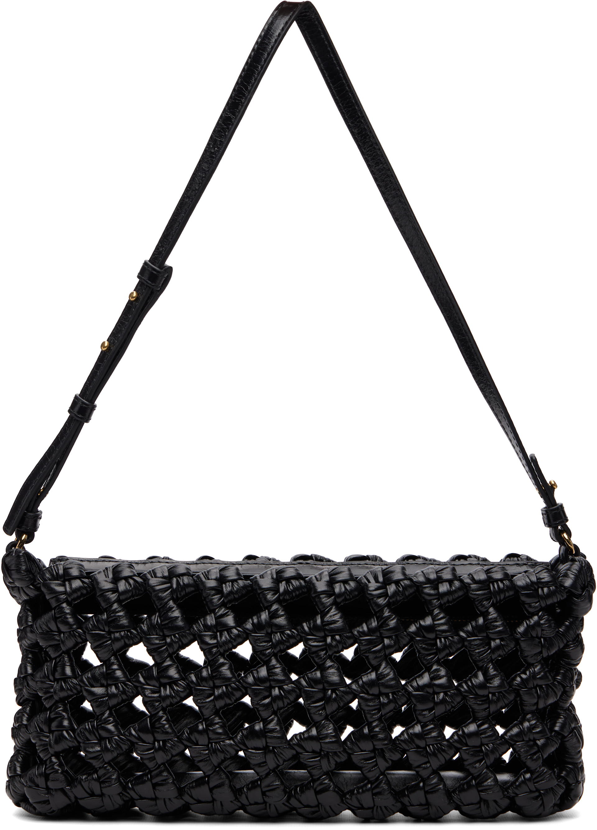 Bottega Veneta ブラックバック Bottega Veneta: Black Square Knot 20 Bag | SSENSE