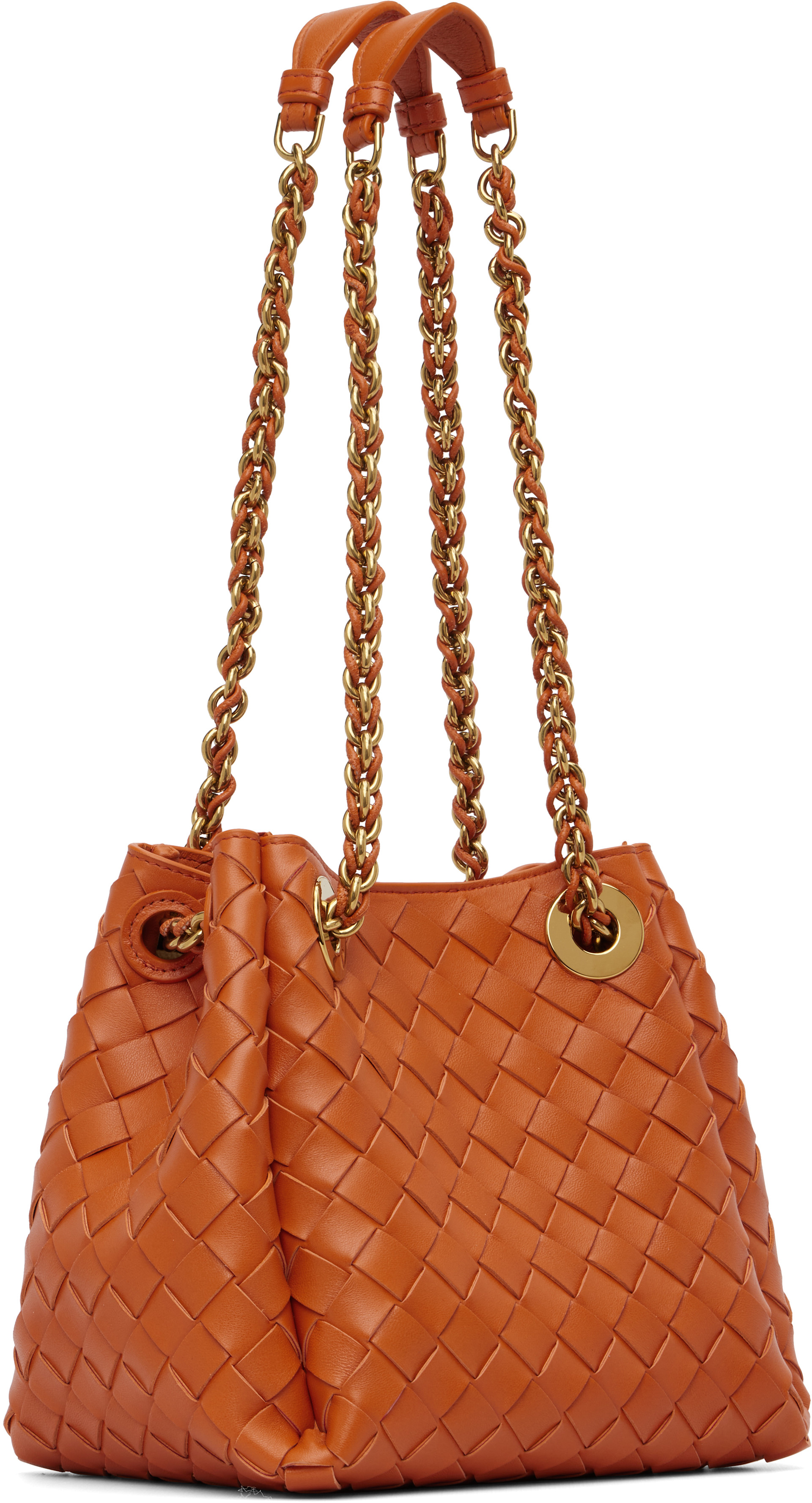 Bottega Veneta: オレンジ スモール Parachute チェーンバッグ