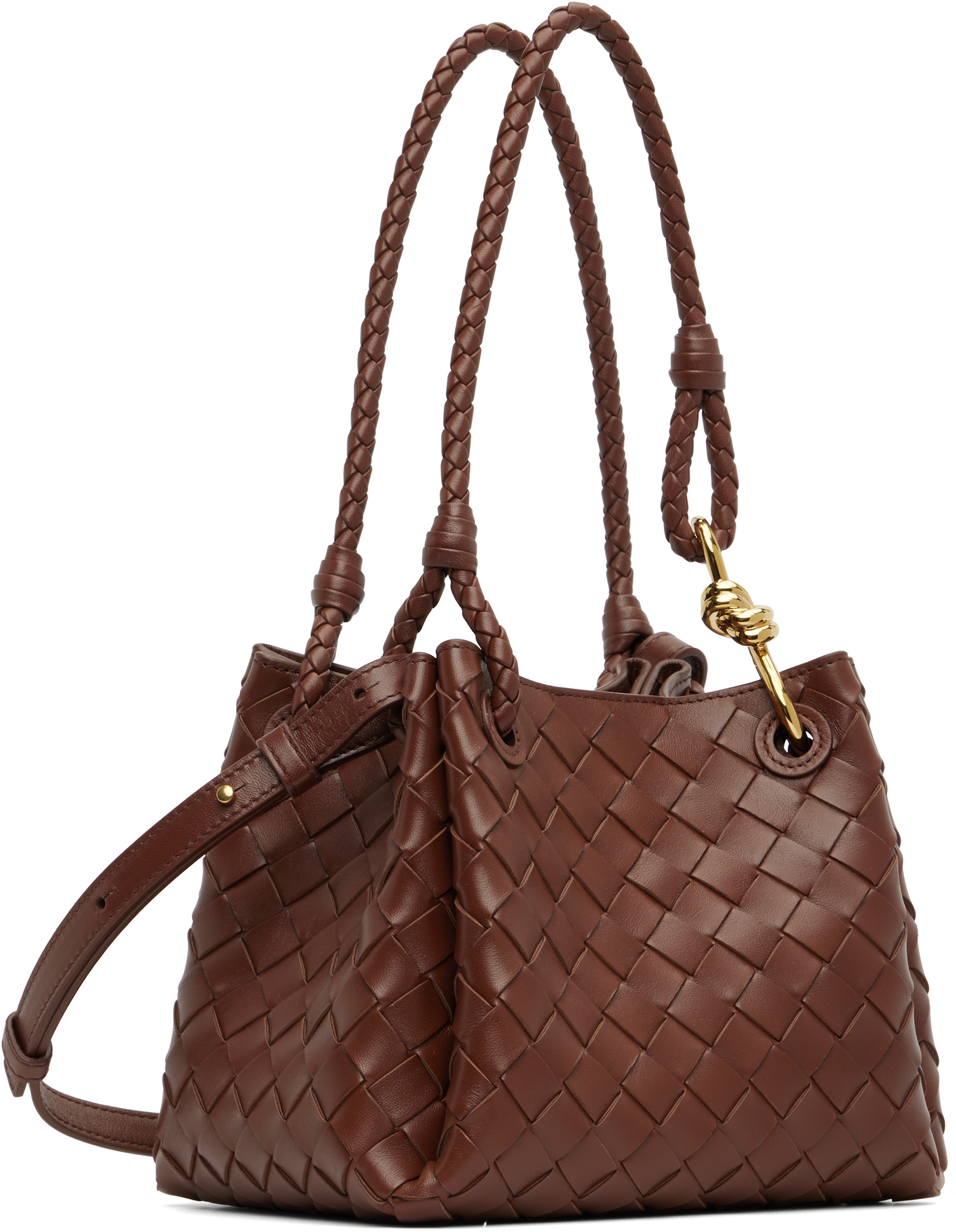 Bottega Veneta: Brown Small Parachute Bag | SSENSE