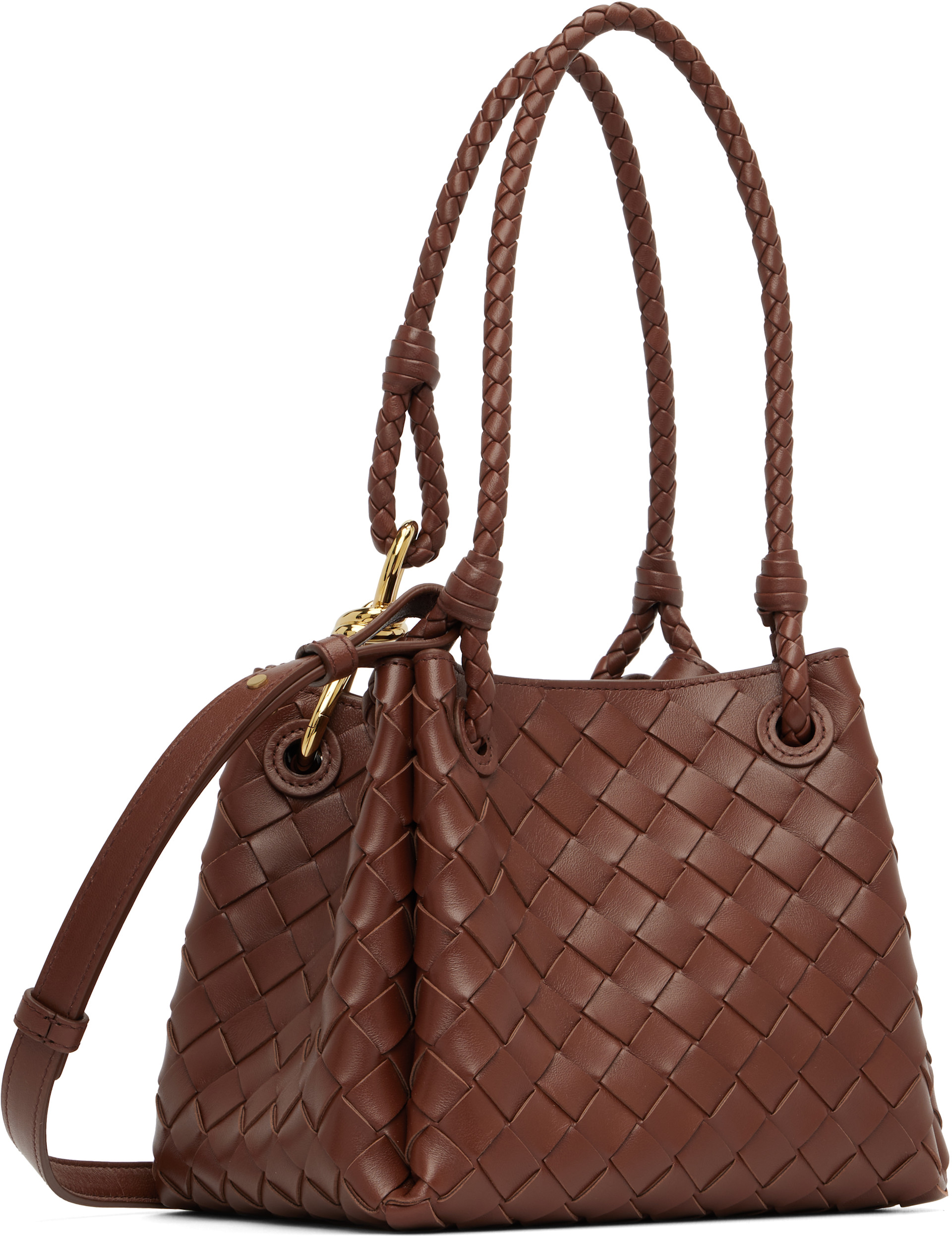 Bottega Veneta: ブラウン スモール Parachute バッグ | SSENSE 日本