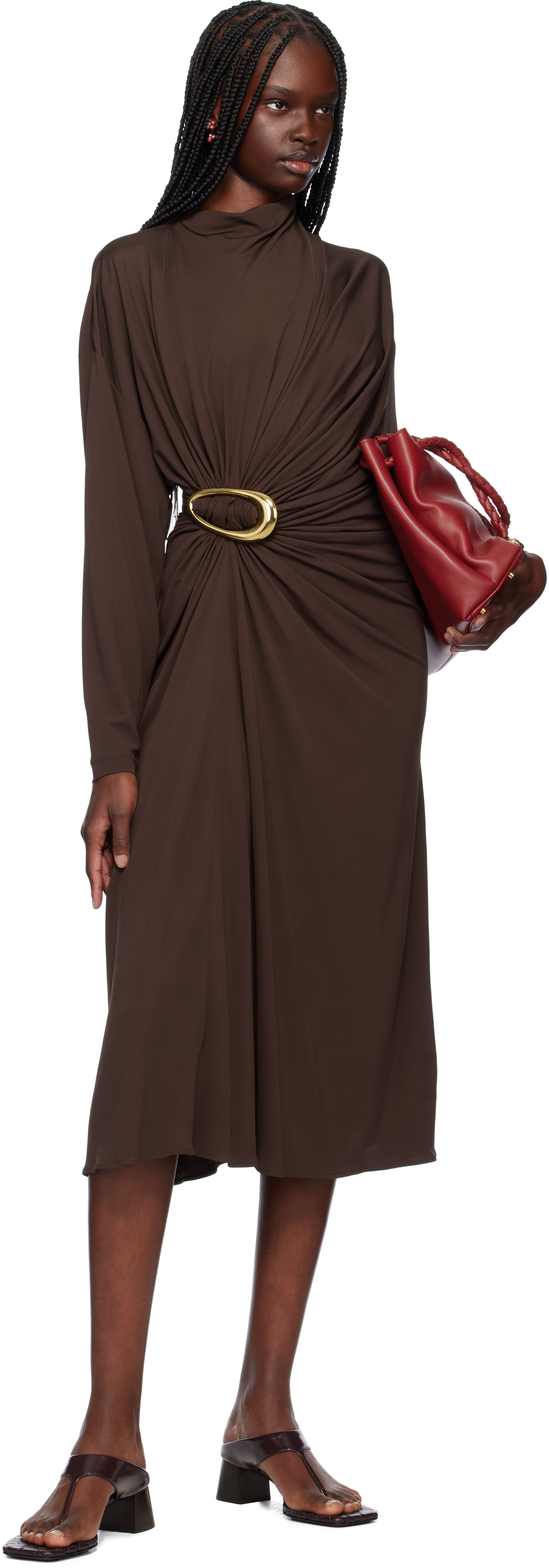 knee length dresses for ladies Beige Viscose Slip Midi Dress & Reviews - Beige - Dresses