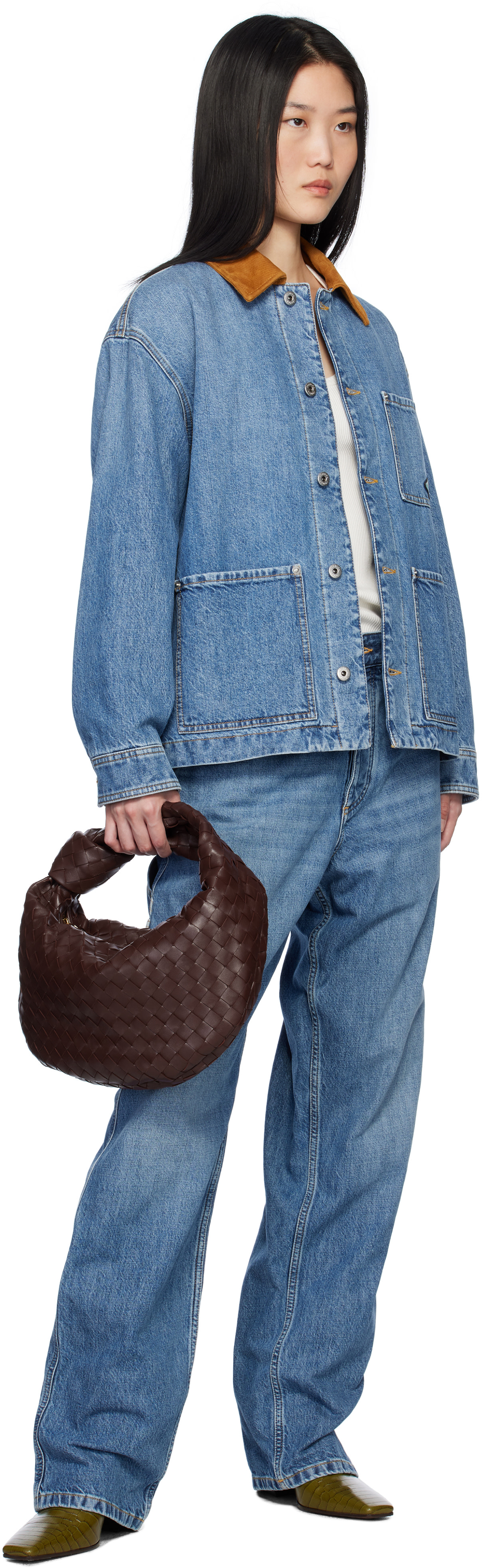 Bottega Veneta: Blue Vintage Denim Jacket | SSENSE