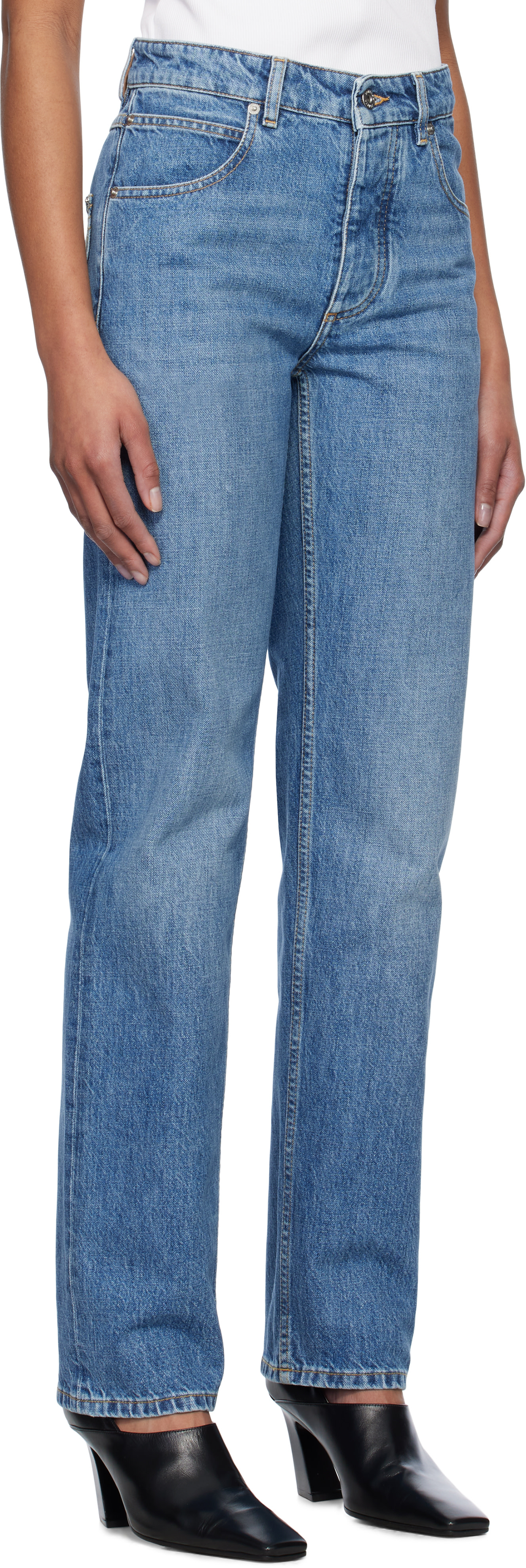 Bottega Veneta: Blue Boyfriend Jeans | SSENSE