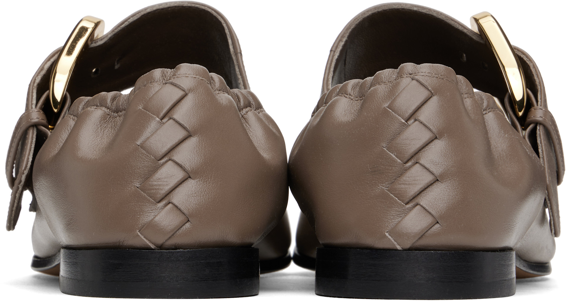Bottega Veneta: Taupe Astaire Mary-Jane Ballerina Flats | SSENSE