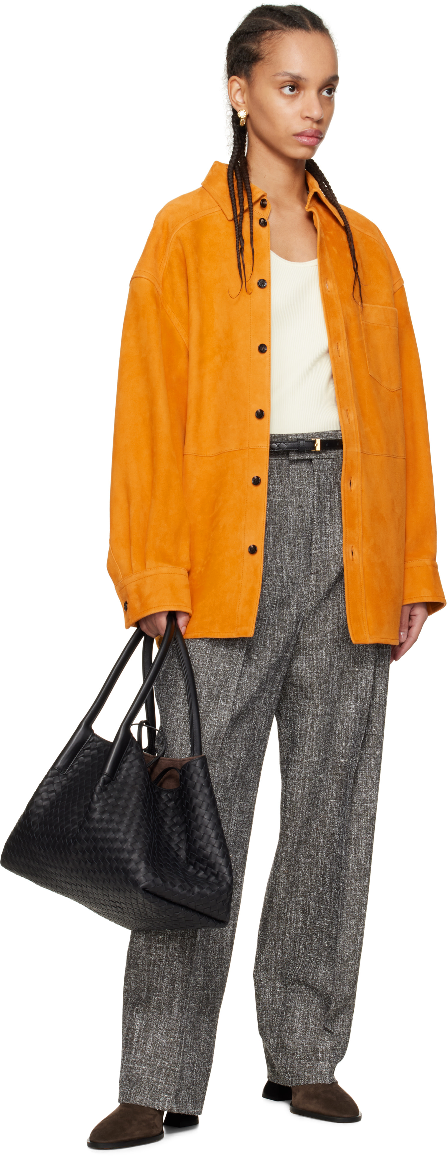 Bottega Veneta: Brown Cha-Cha Mules | SSENSE