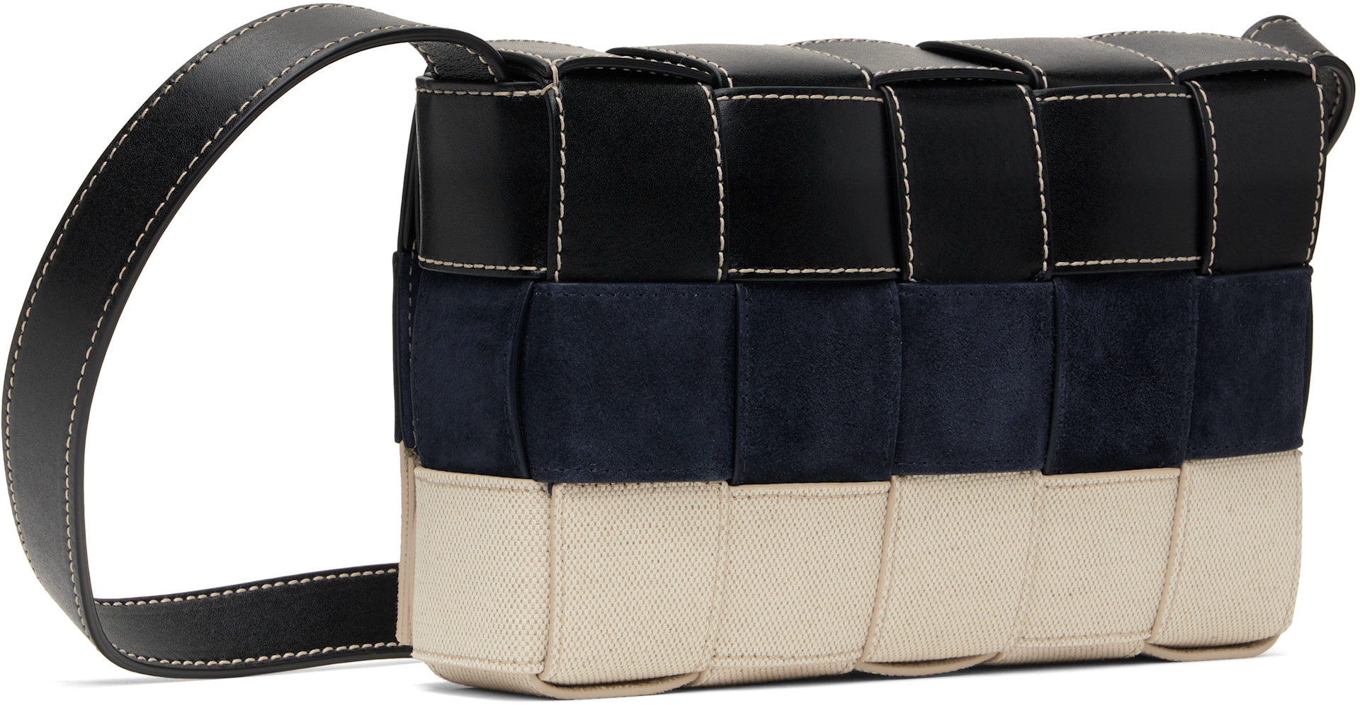 Bottega Veneta: Black & White Cassette Bag | SSENSE