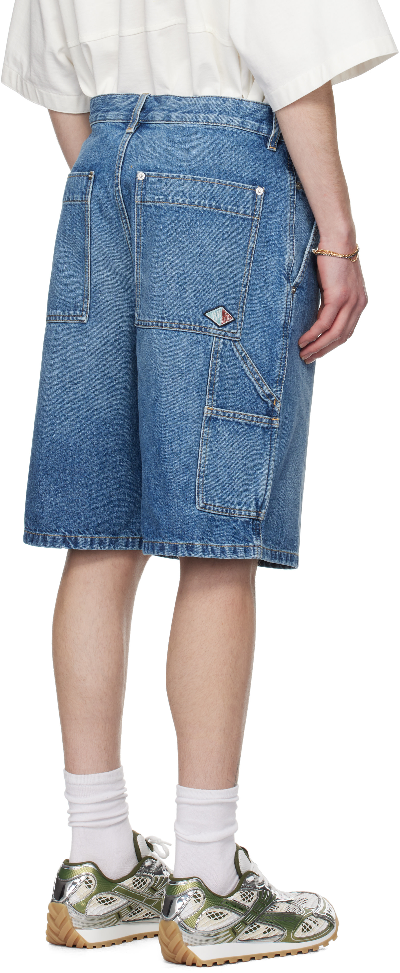 Bottega Veneta: Blue Vintage Cargo Denim Shorts | SSENSE