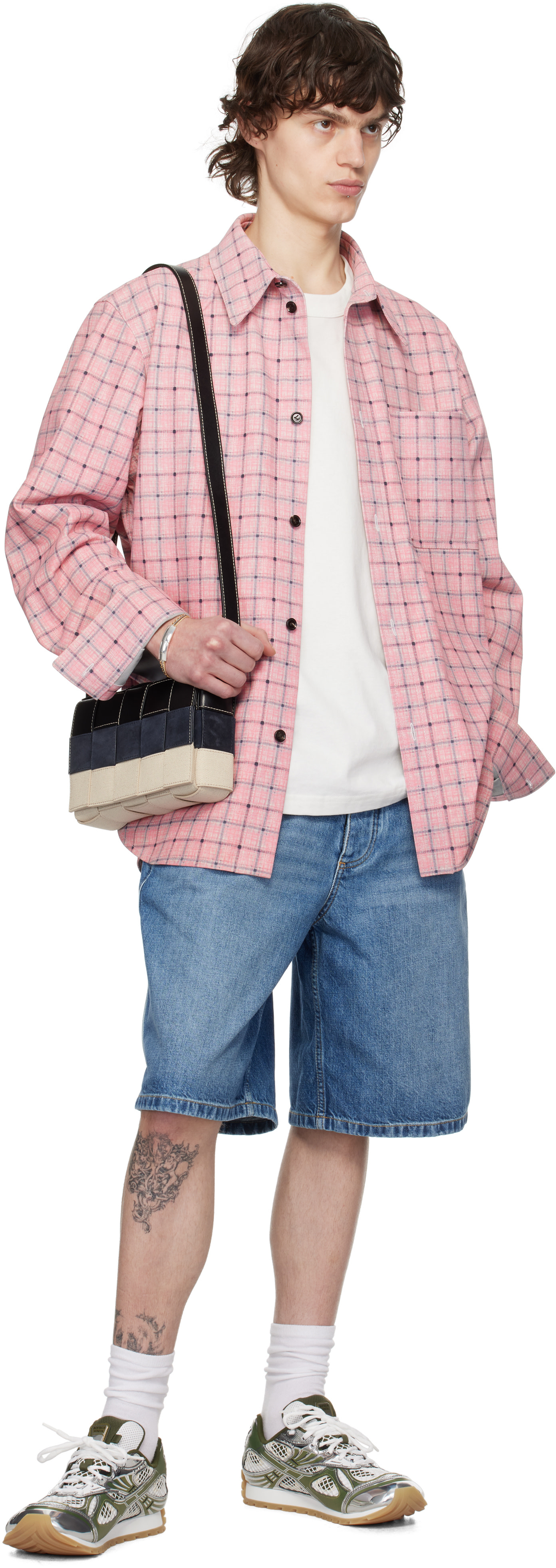Bottega Veneta: Blue Vintage Cargo Denim Shorts | SSENSE