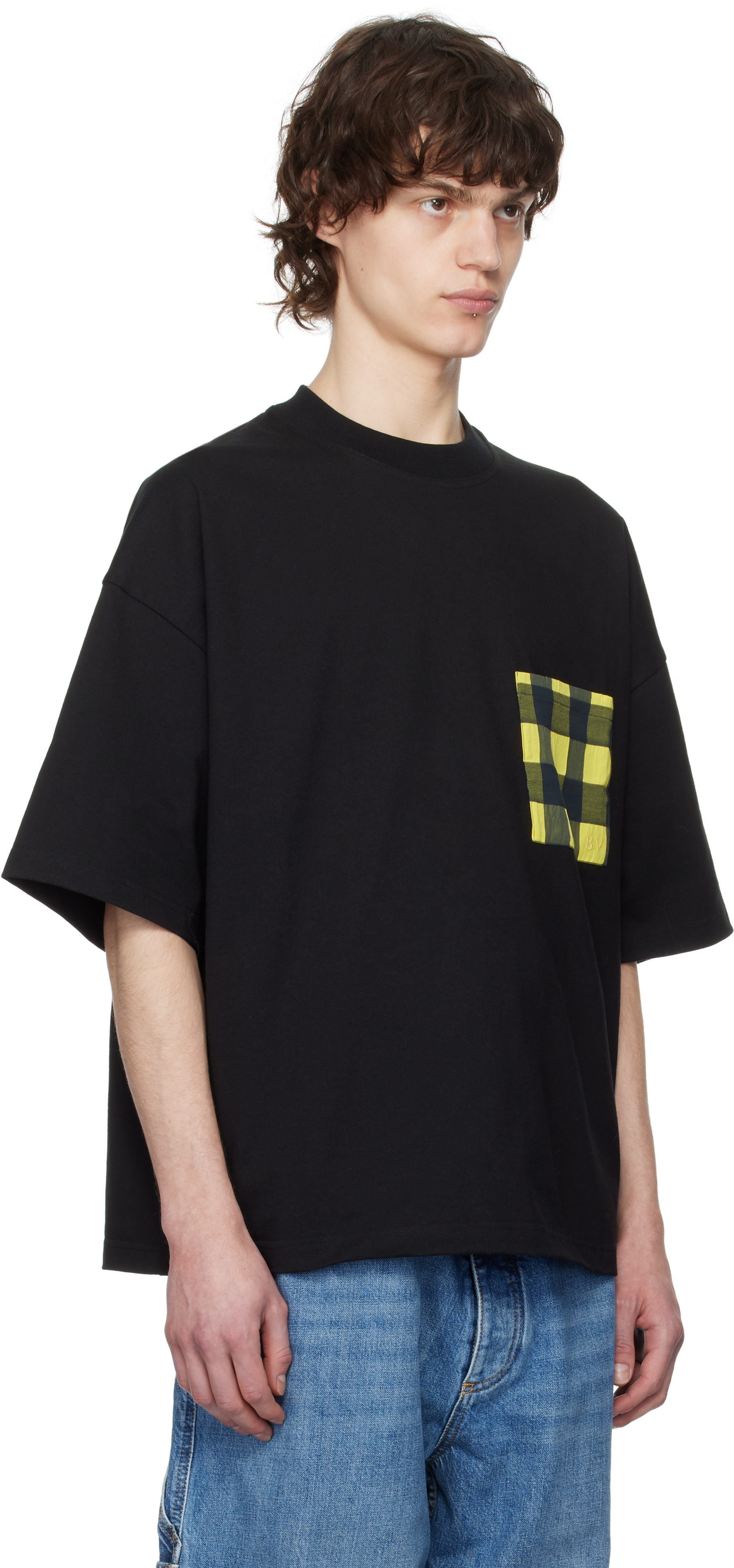 Bottega Veneta: Black Soft Cotton Jersey T-shirt | SSENSE