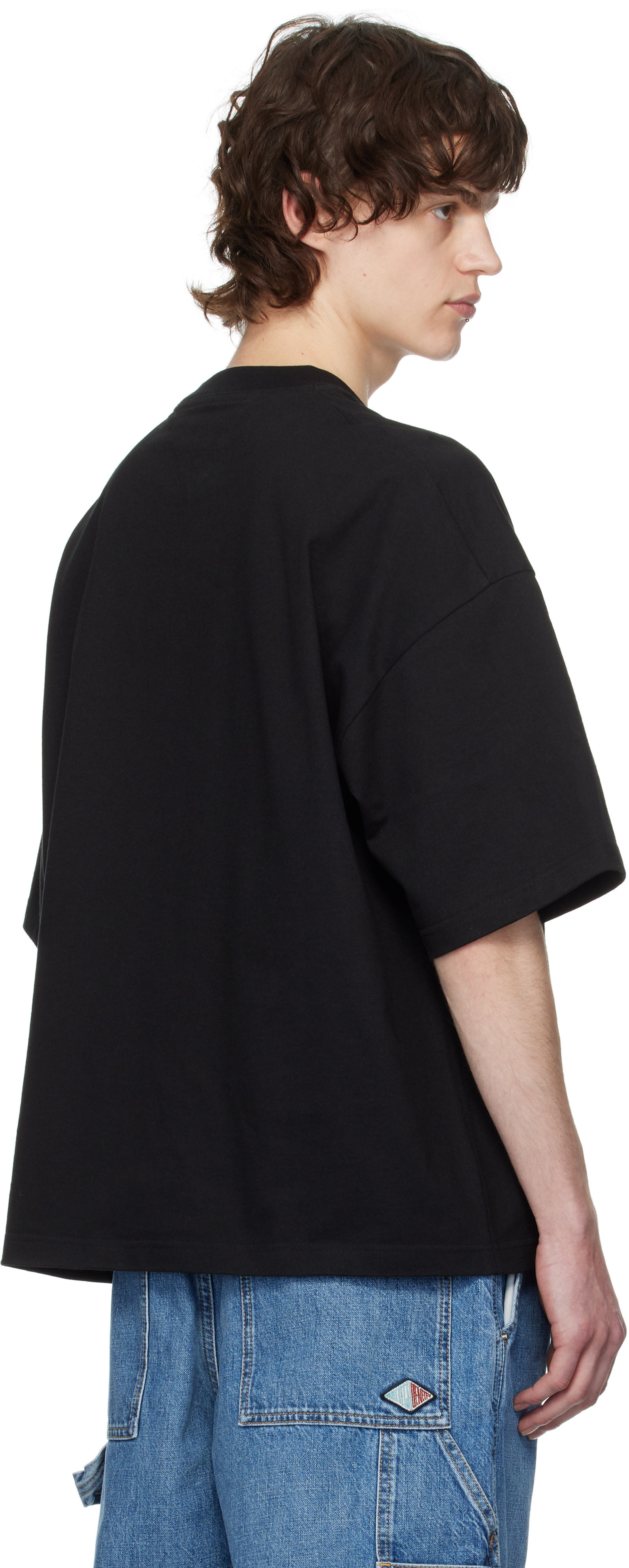 Bottega Veneta: Black Soft Cotton Jersey T-shirt | SSENSE