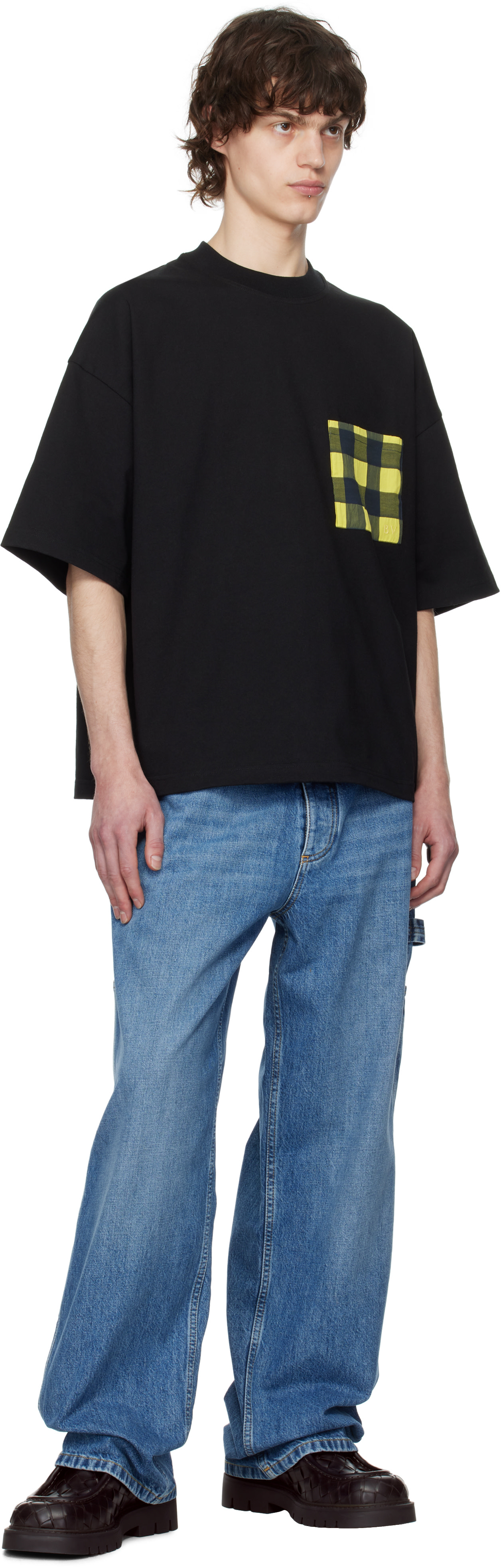 Bottega Veneta: Black Soft Cotton Jersey T-shirt | SSENSE