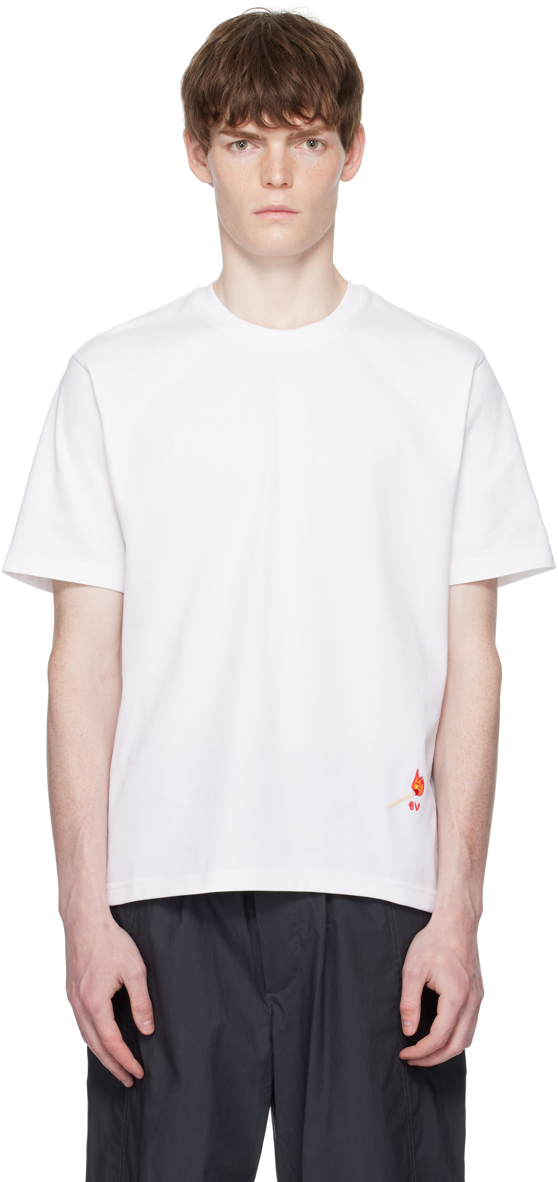 Bottega Veneta: White Cotton Jersey T-shirt | SSENSE