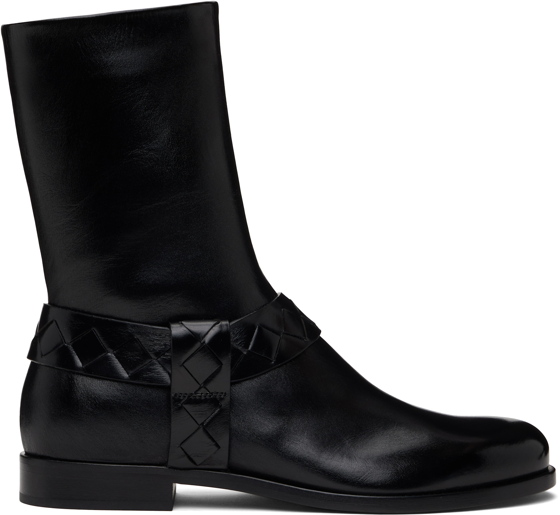 Bottega Veneta: Black Achille Boots | SSENSE