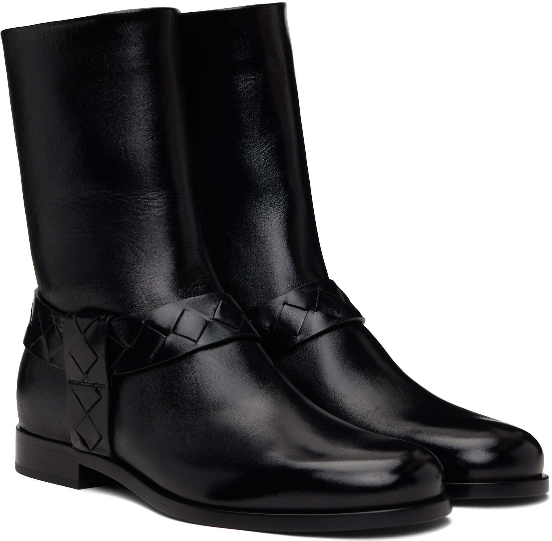 Bottega Veneta: Black Achille Boots | SSENSE