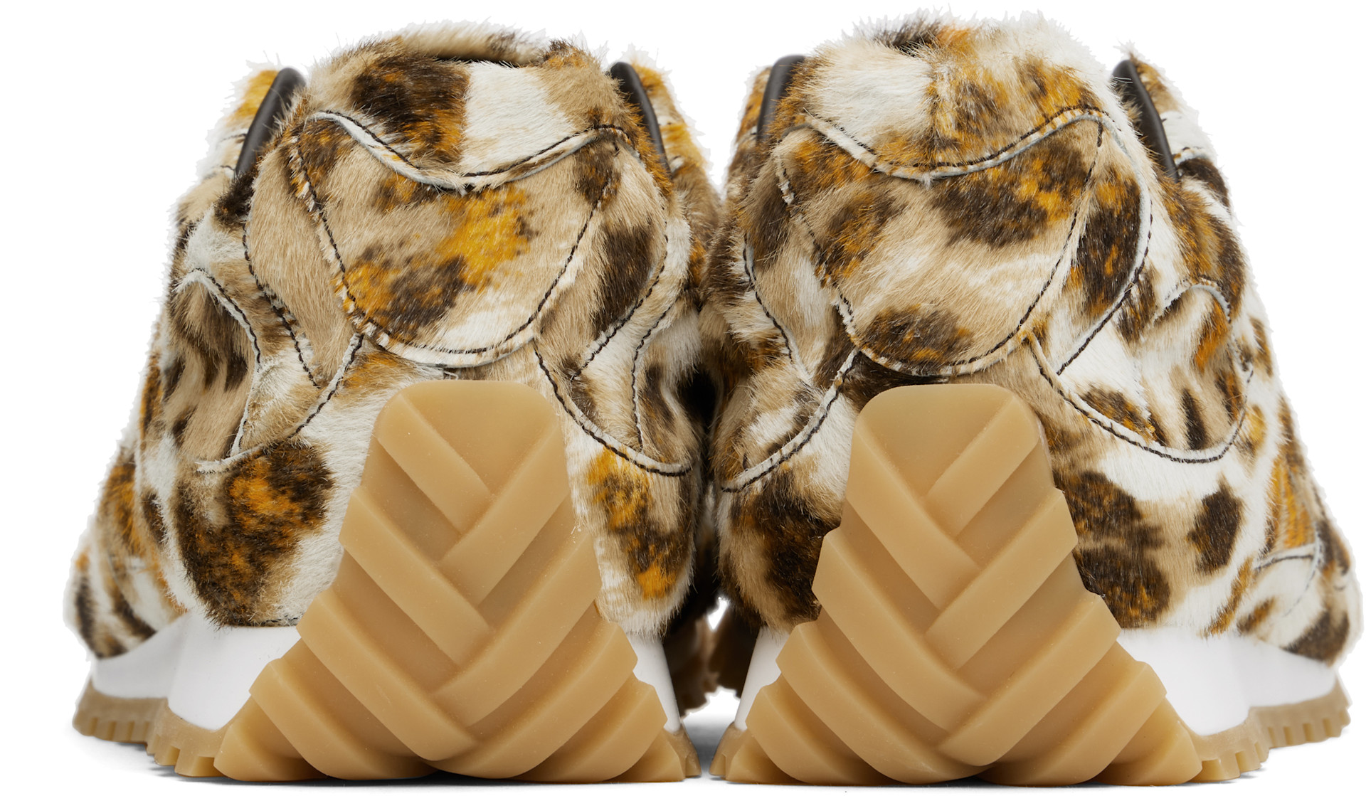 Bottega Veneta: White & Orange Orbit Sneakers | SSENSE