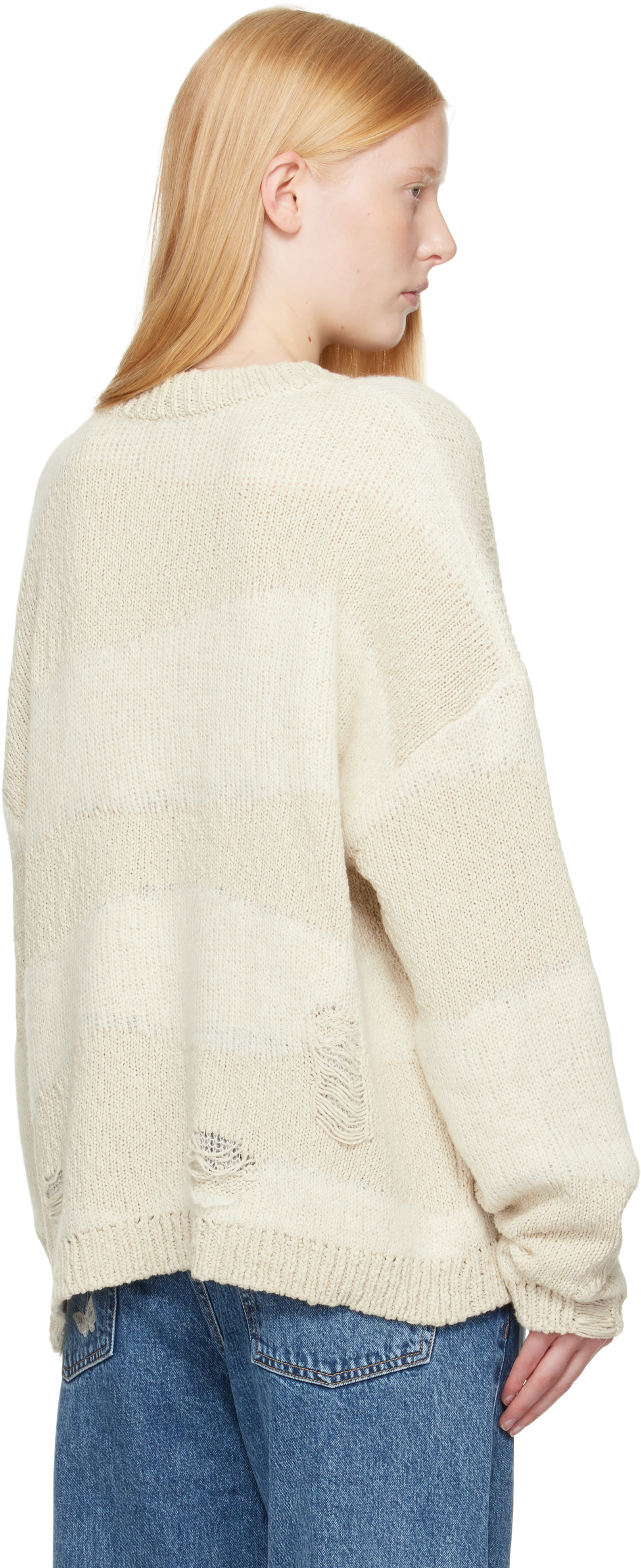 OUR LEGACY - Pull Popover blanc cassé