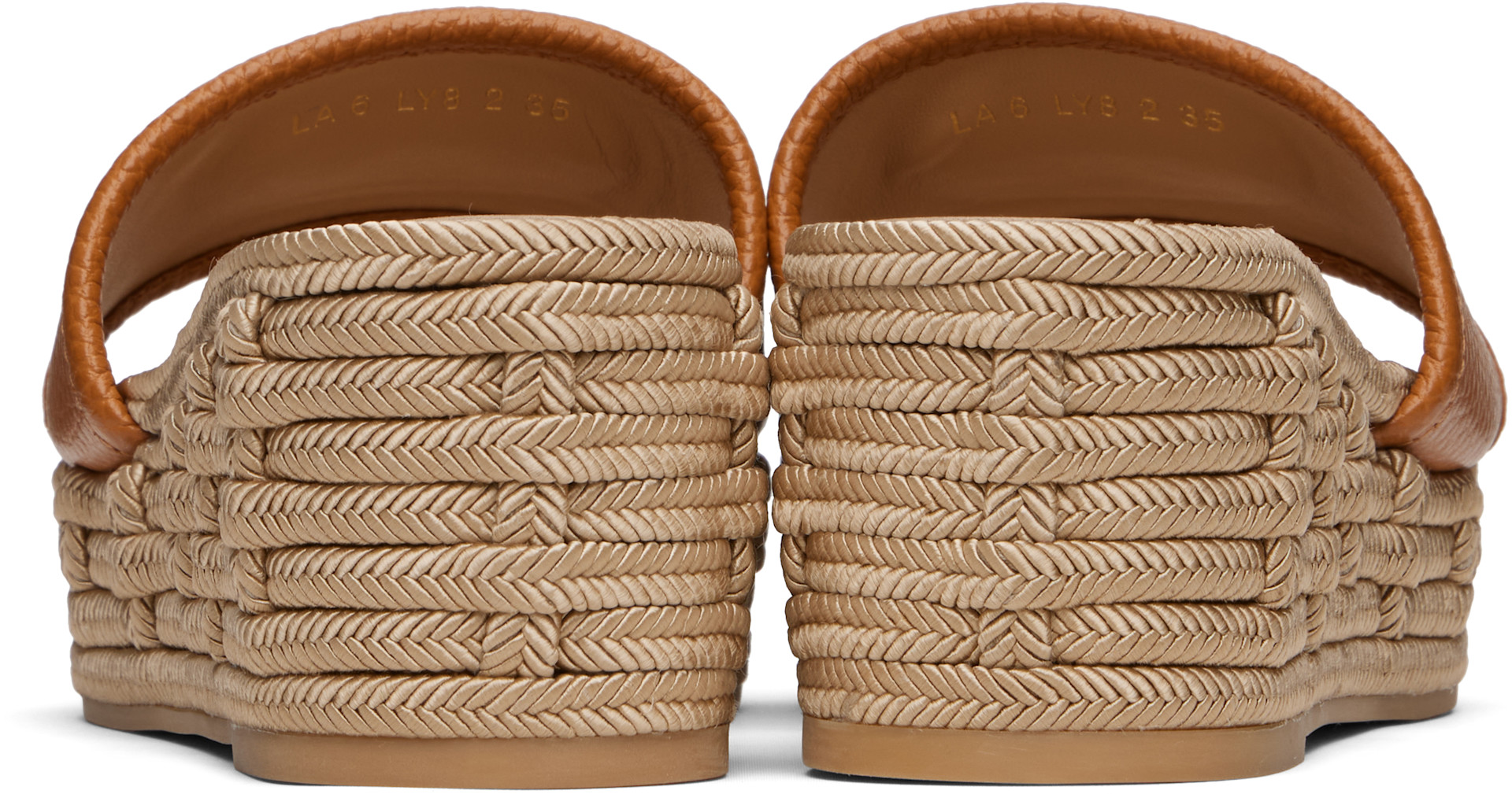 Valentino Garavani: Brown VLogo Signature Slide Espadrillas  display picture 2