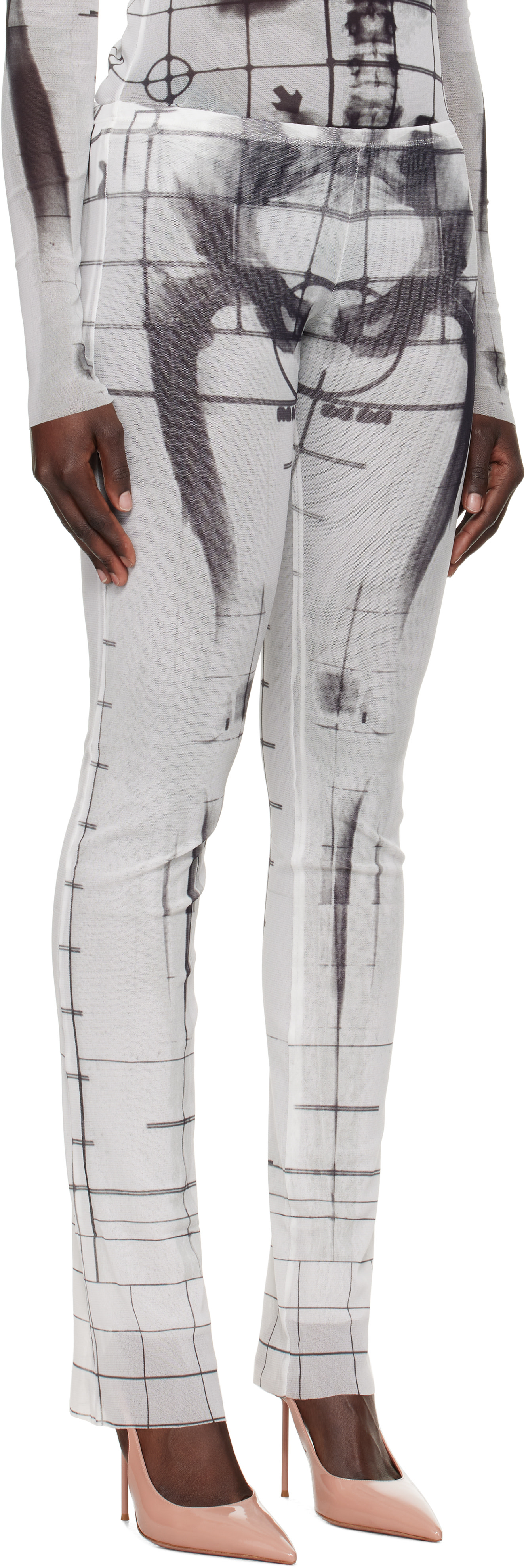Jean Paul Gaultier: White & Black 'The Squeletor' Lounge Pants