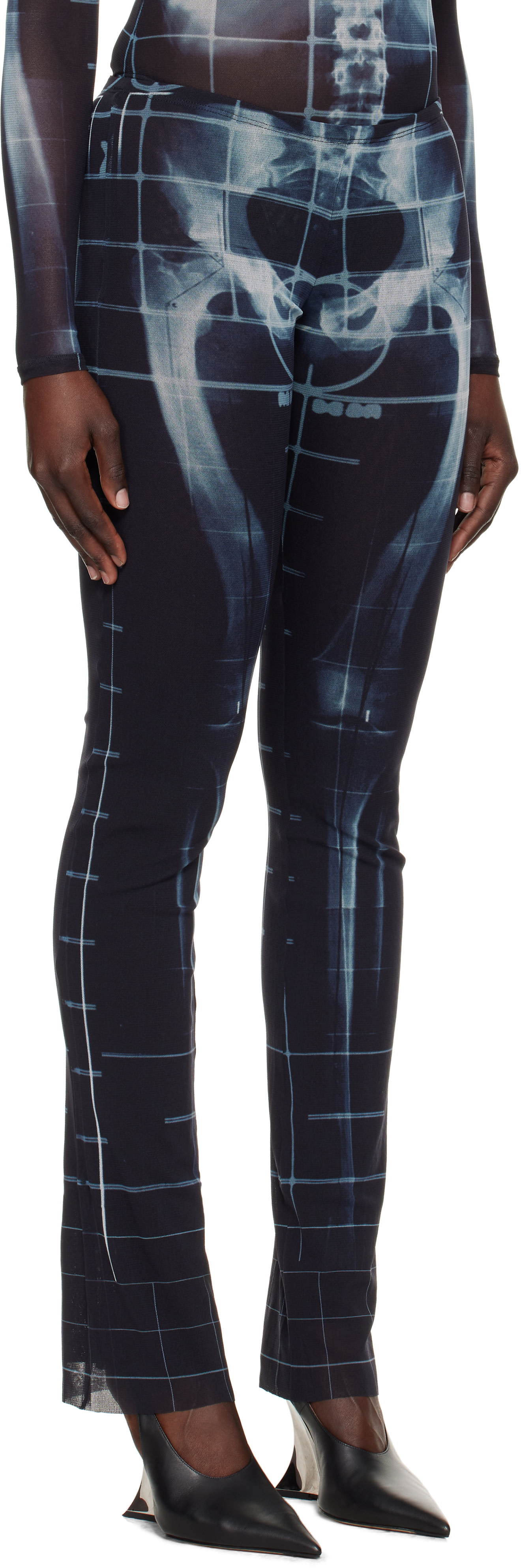 Jean Paul Gaultier: Black & Blue 'The Squeletor' Lounge Pants | SSENSE
