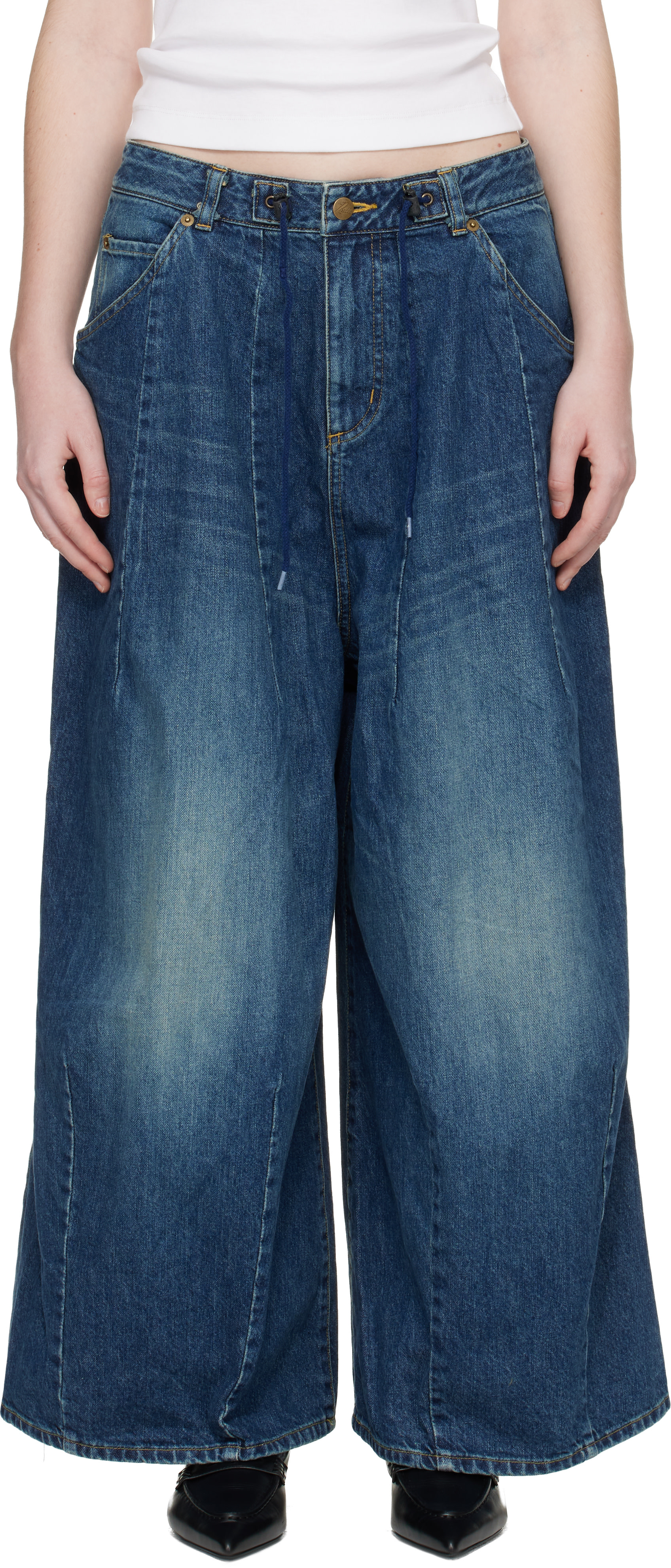 NEEDLES: Navy H.D. Buggy Jeans | SSENSE