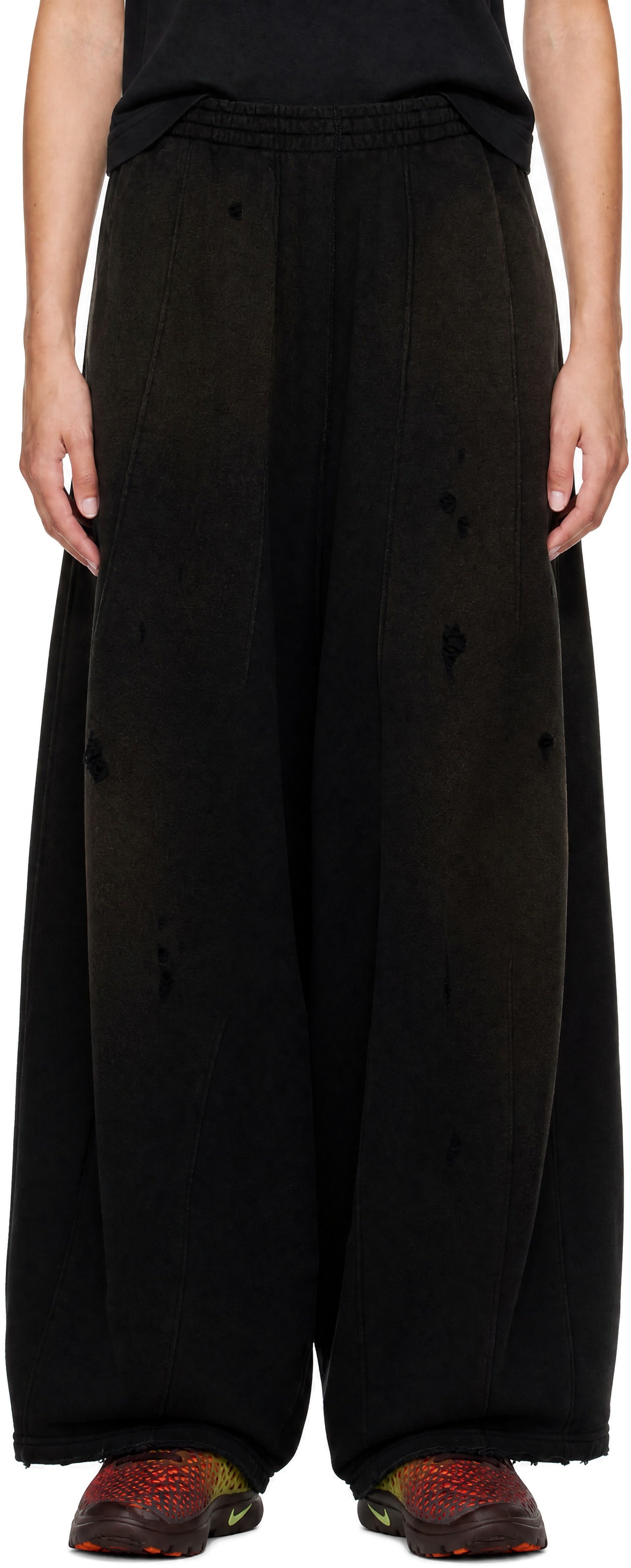 NEEDLES - Black Distressed Sweatpants