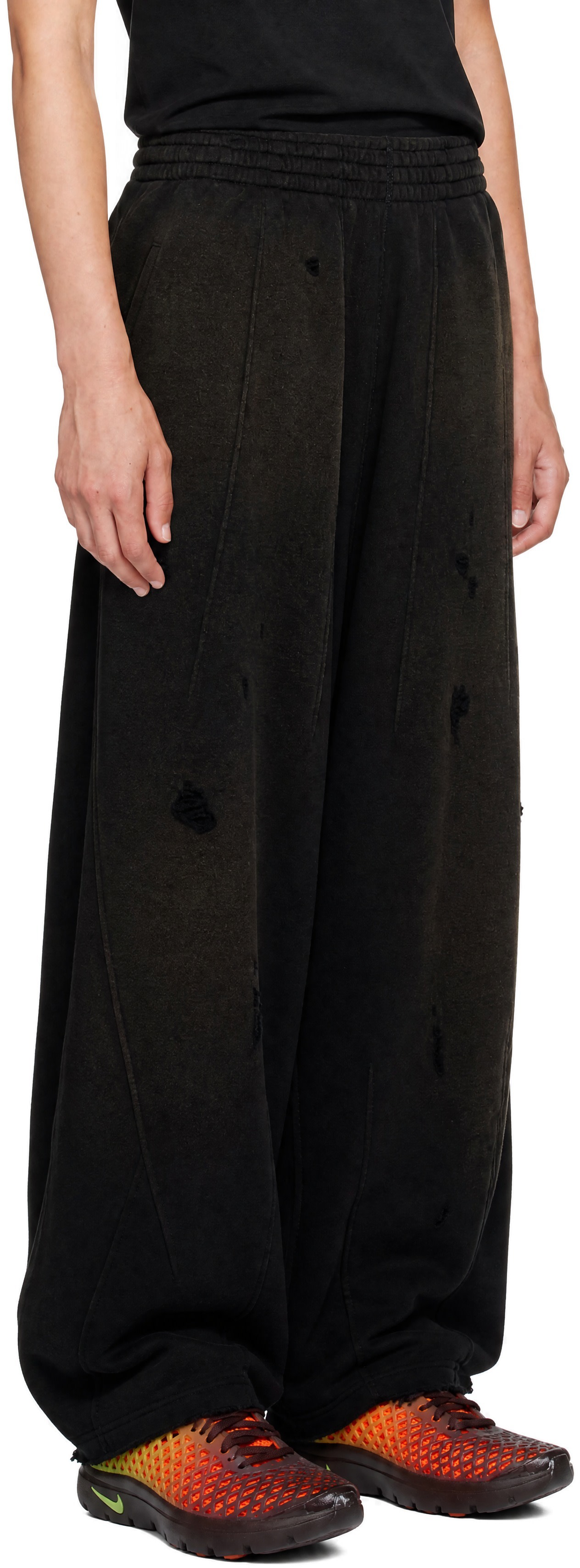 NEEDLES - Black Distressed Sweatpants