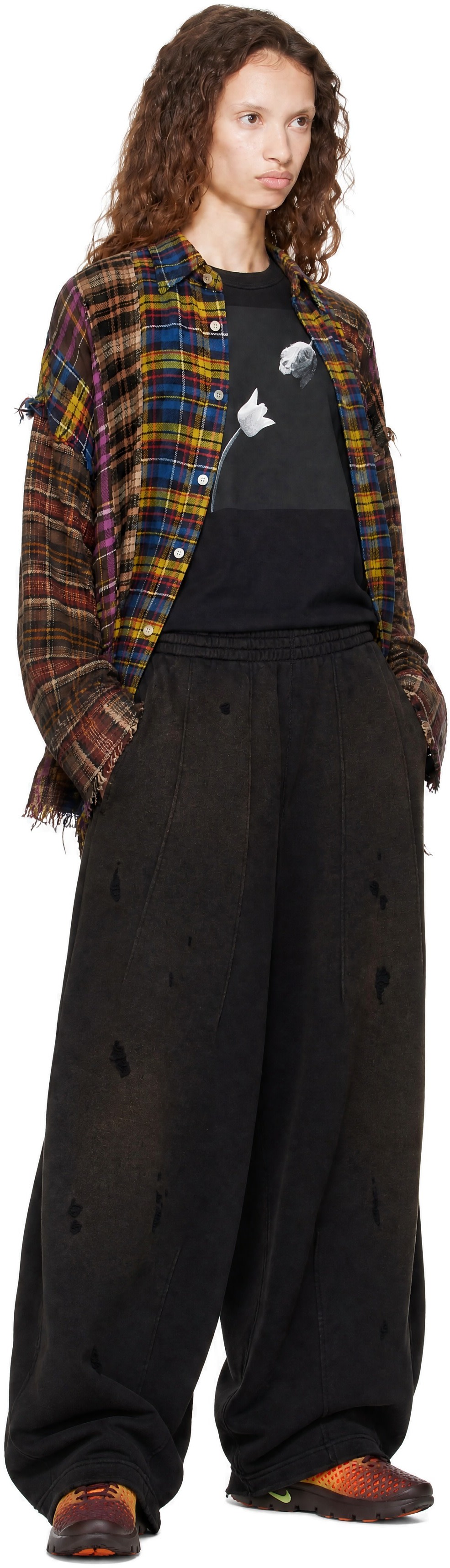 NEEDLES - Black Distressed Sweatpants