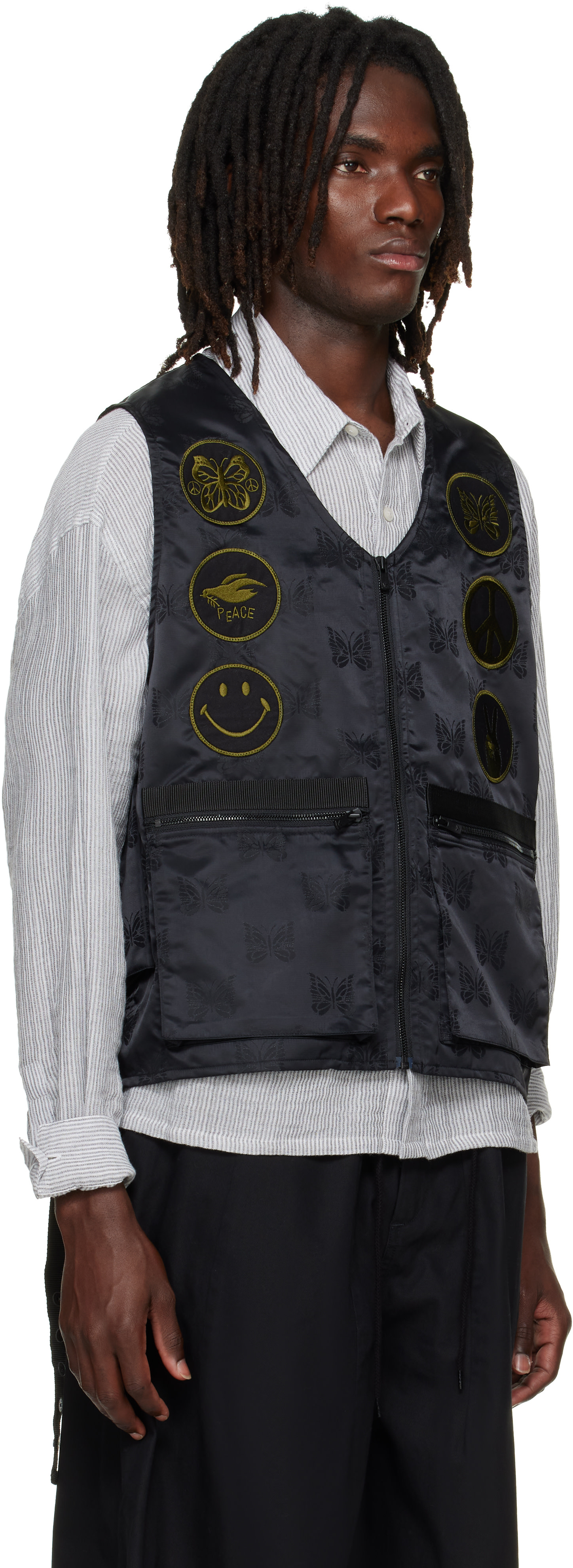 NEEDLES: ブラック Papillon Jacquard Radio ベスト | SSENSE 日本