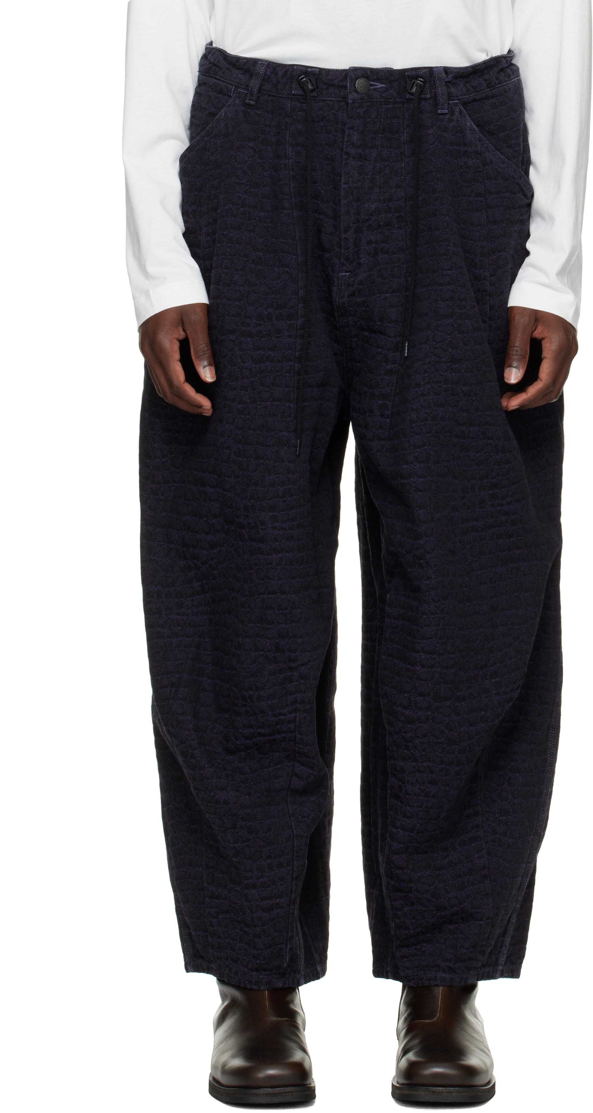 NEEDLES - Black Crocodile Jacquard H.D. Painter Jeans