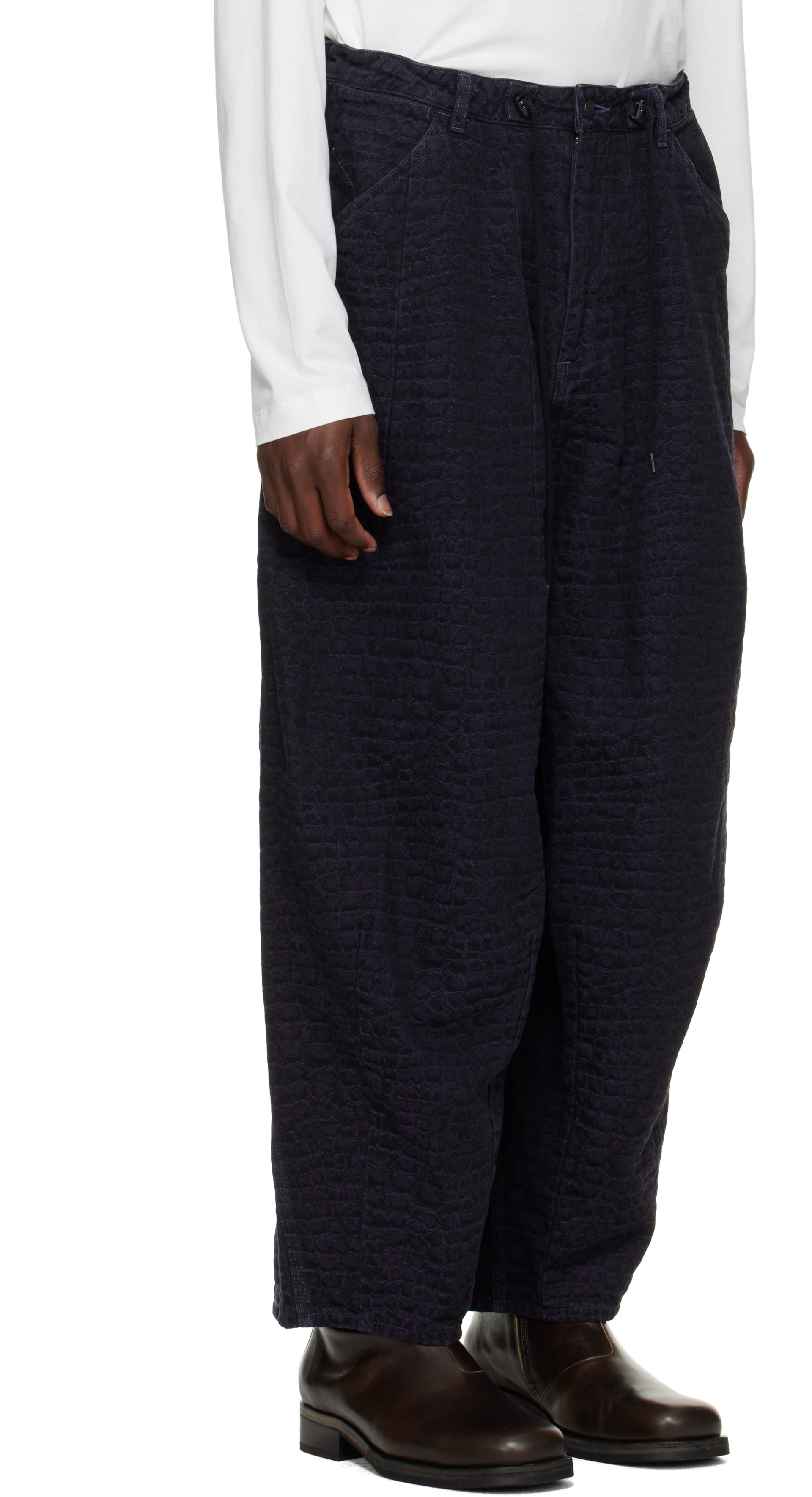 NEEDLES - Black Crocodile Jacquard H.D. Painter Jeans