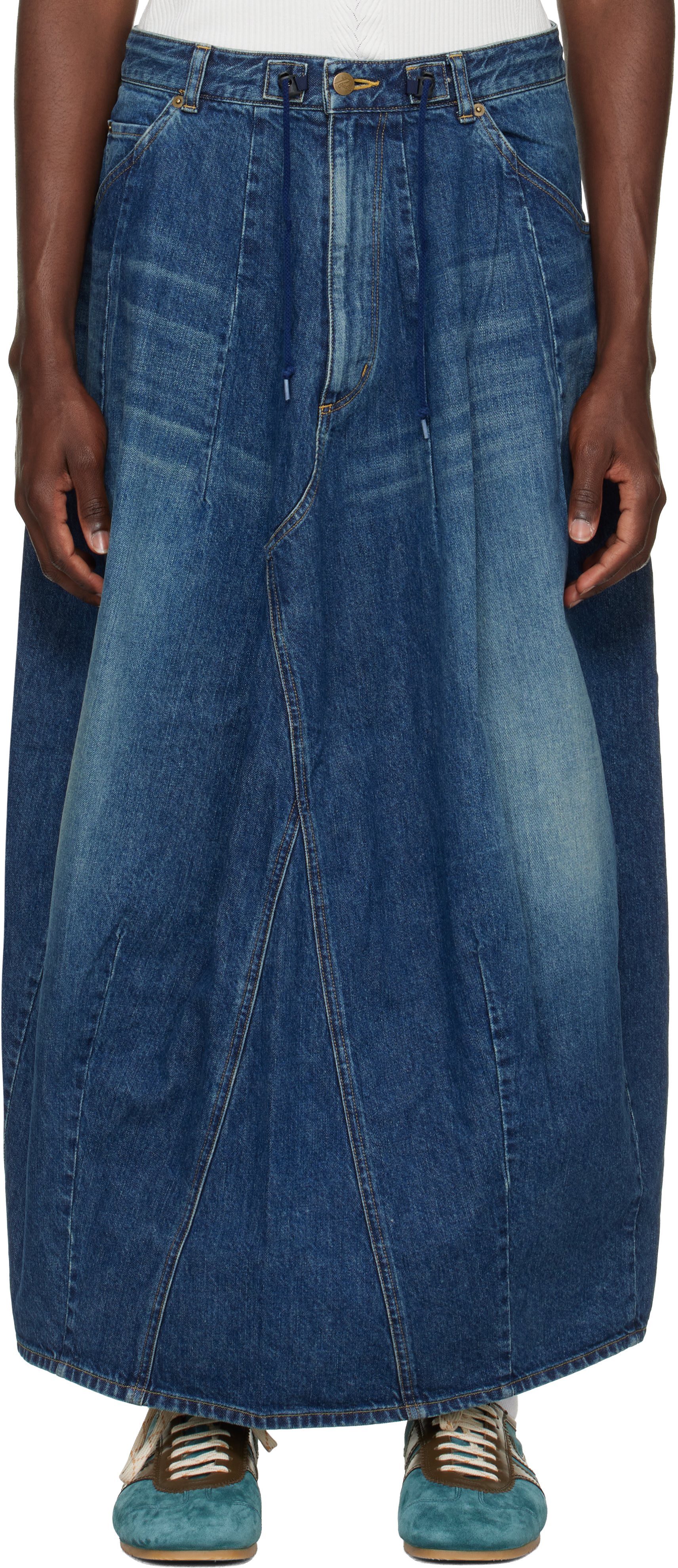NEEDLES - Navy H.D. Skirt